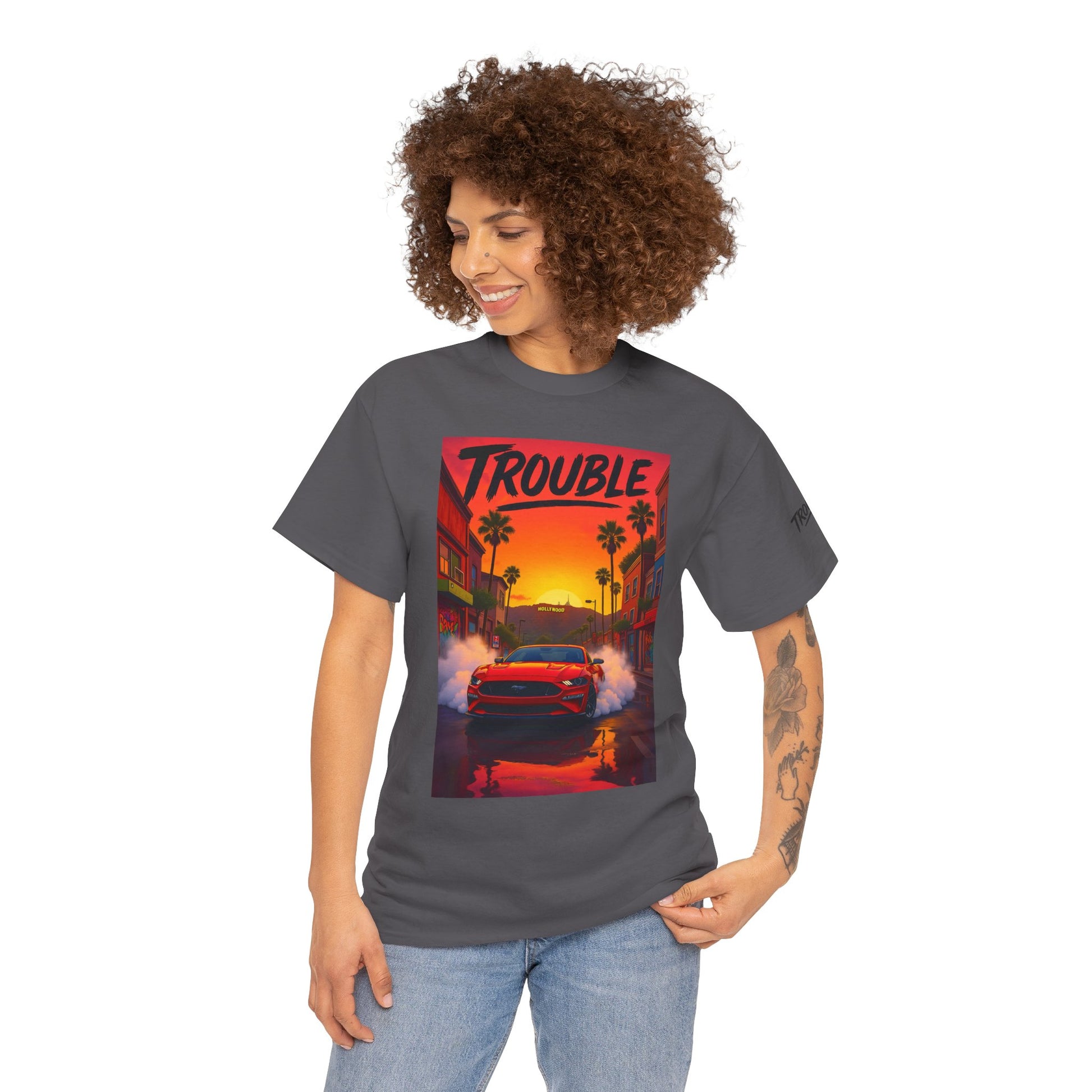 Trouble Retro Trouble Graphic Tee, Unisex Cotton T-Shirt, Cool Streetwear Shirt, Casual Summer Tee, Gift for Car Lovers