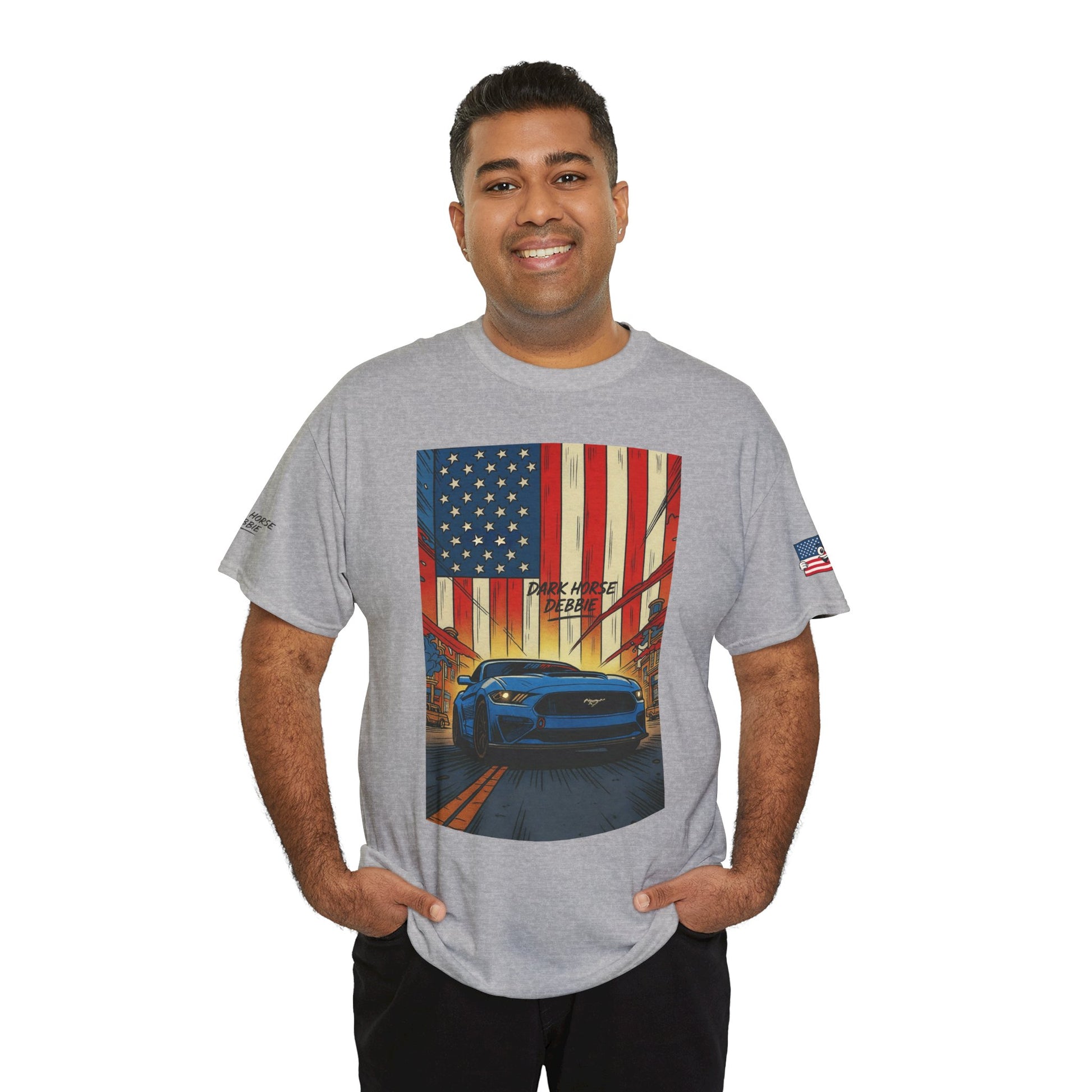Dark Horse Debbie Patriotic Car Enthusiast Tee - Perfect for Independence Day, Gift for Dad, Car Show, Track Day, Summer Style