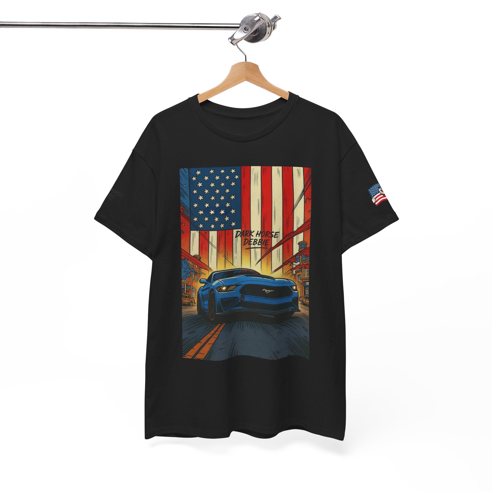 Dark Horse Debbie Patriotic Car Enthusiast Tee - Perfect for Independence Day, Gift for Dad, Car Show, Track Day, Summer Style