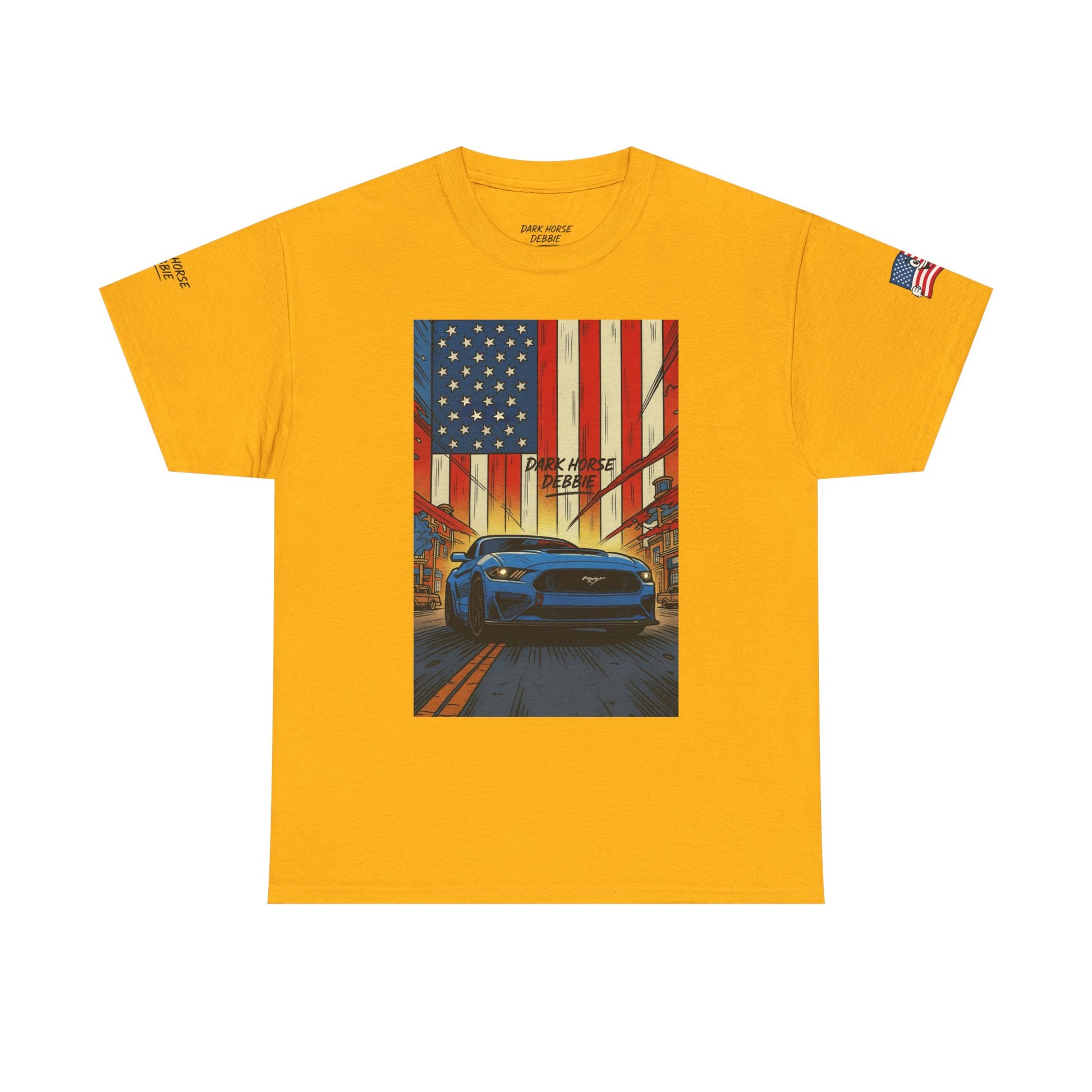 Dark Horse Debbie Patriotic Car Enthusiast Tee - Perfect for Independence Day, Gift for Dad, Car Show, Track Day, Summer Style