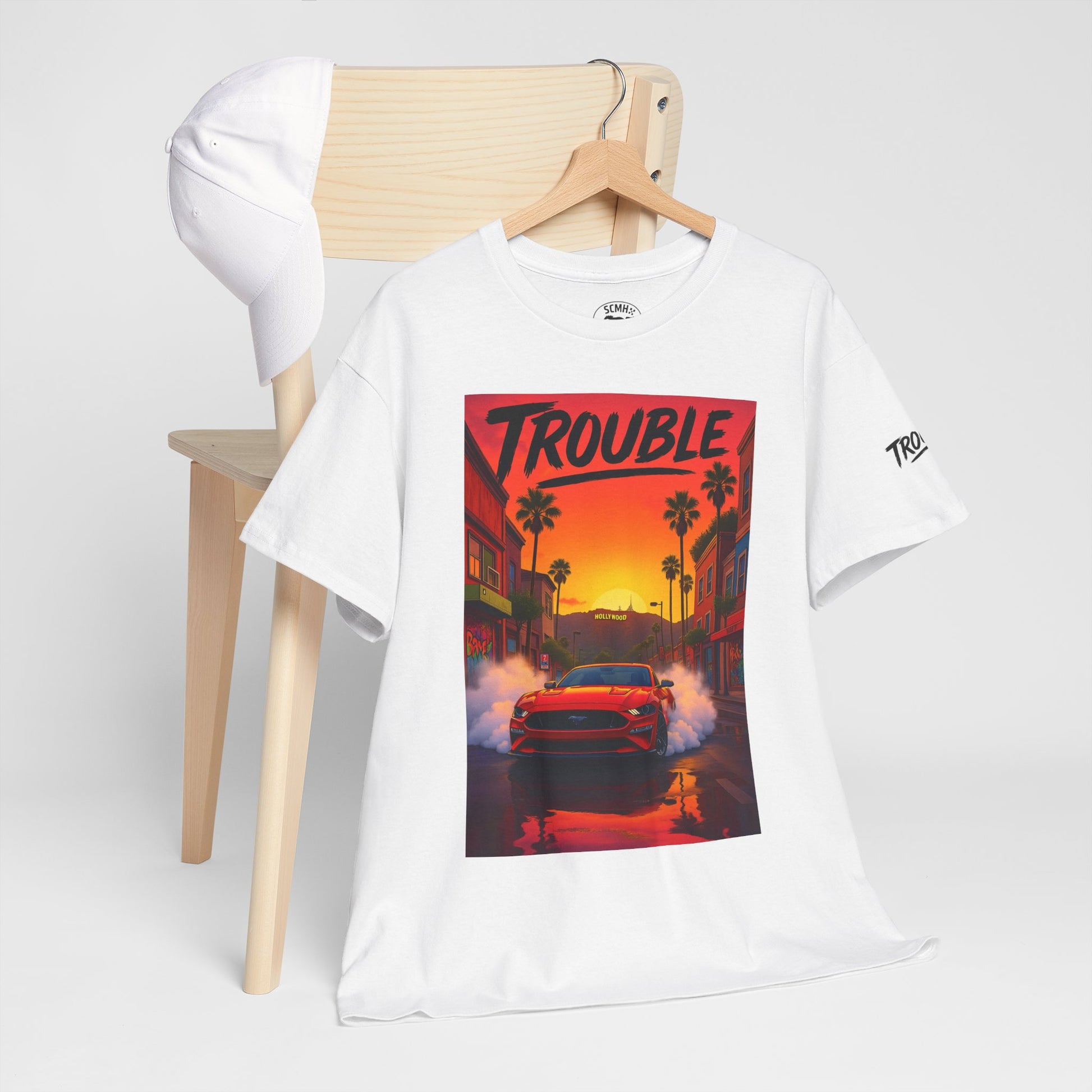 Trouble Retro Trouble Graphic Tee, Unisex Cotton T-Shirt, Cool Streetwear Shirt, Casual Summer Tee, Gift for Car Lovers