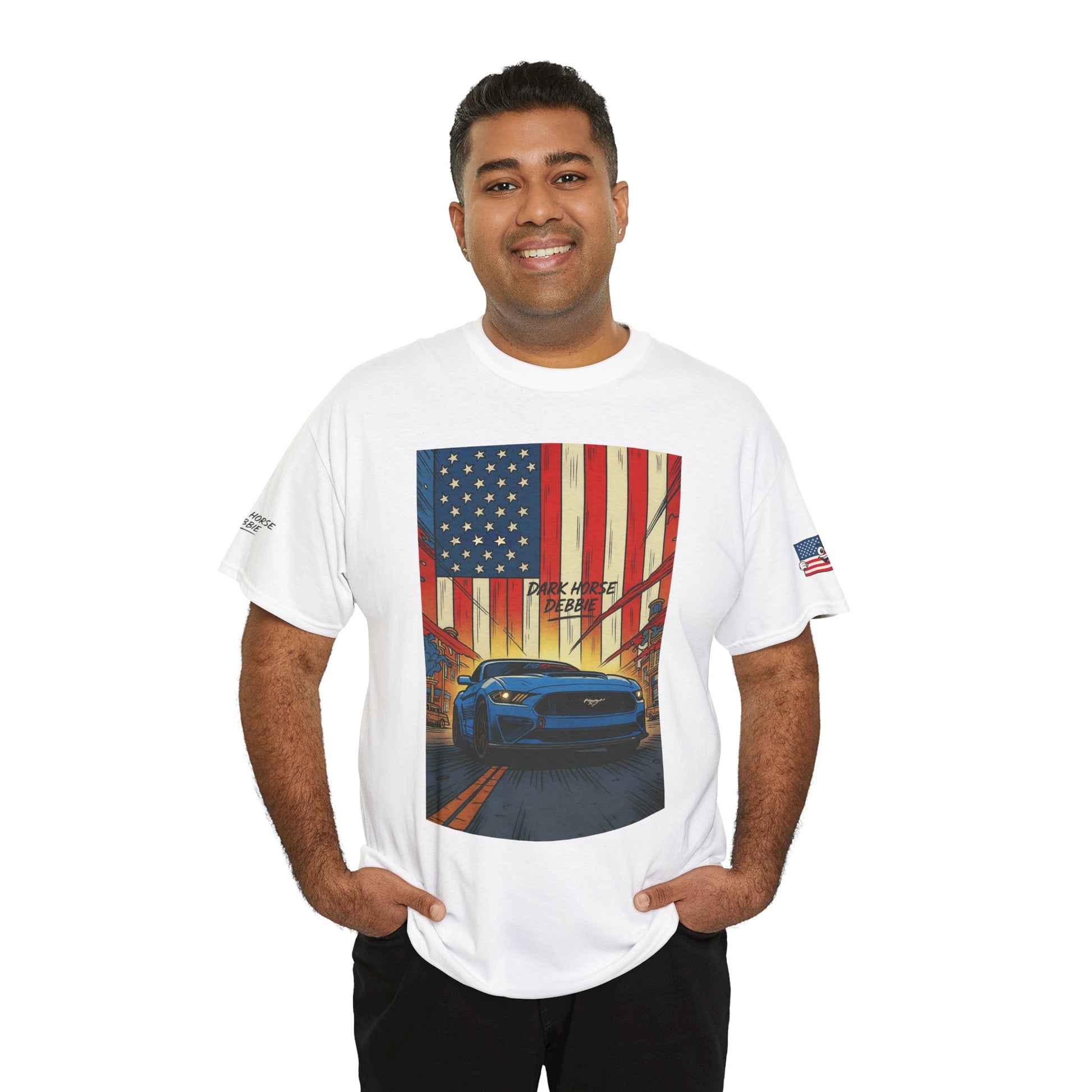 Dark Horse Debbie Patriotic Car Enthusiast Tee - Perfect for Independence Day, Gift for Dad, Car Show, Track Day, Summer Style