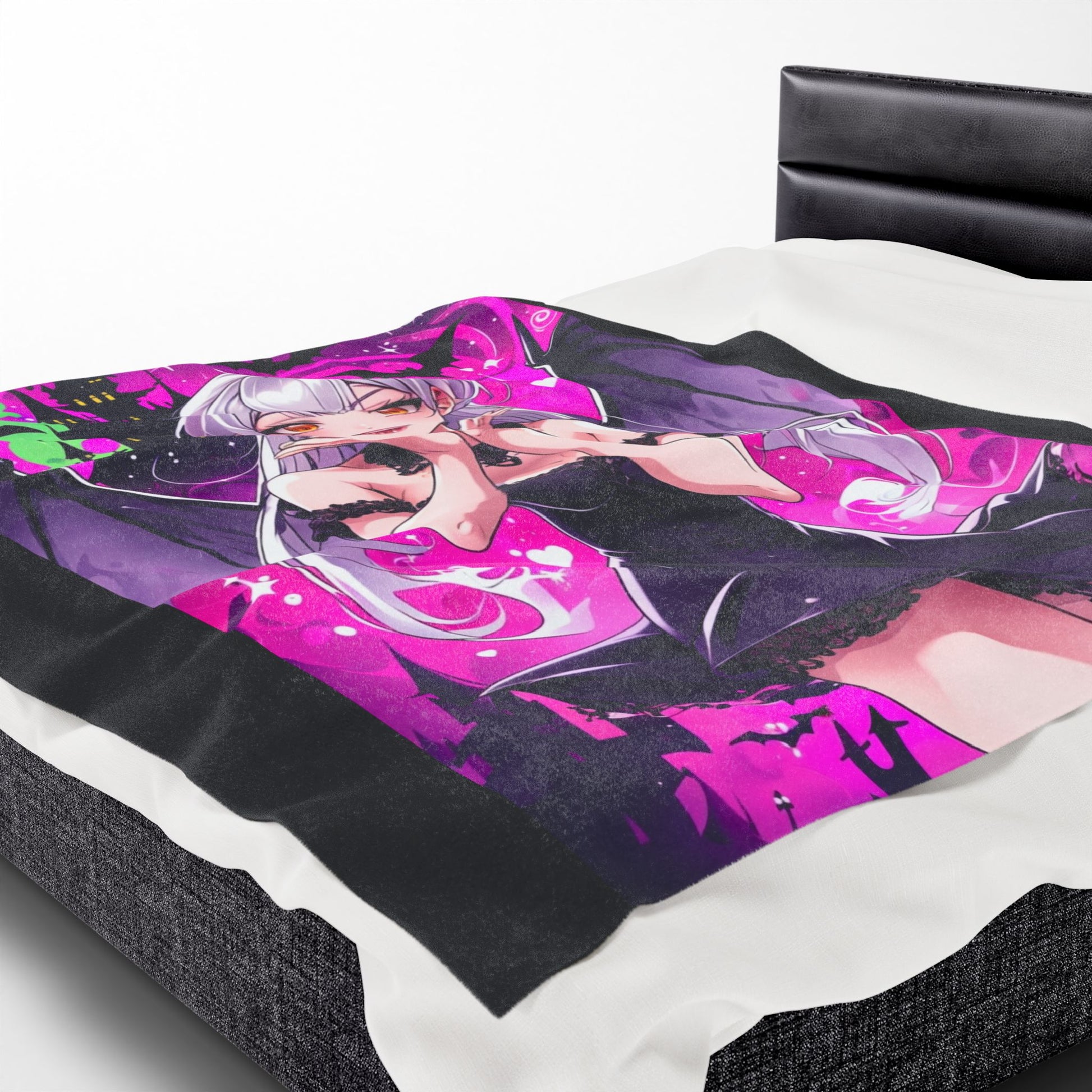 Vampire Crimson Gothic Anime Velveteen Plush Blanket | Cozy Throw for Halloween, Gift for Anime Fans, Bedroom Decor, Soft Blanket for Kids