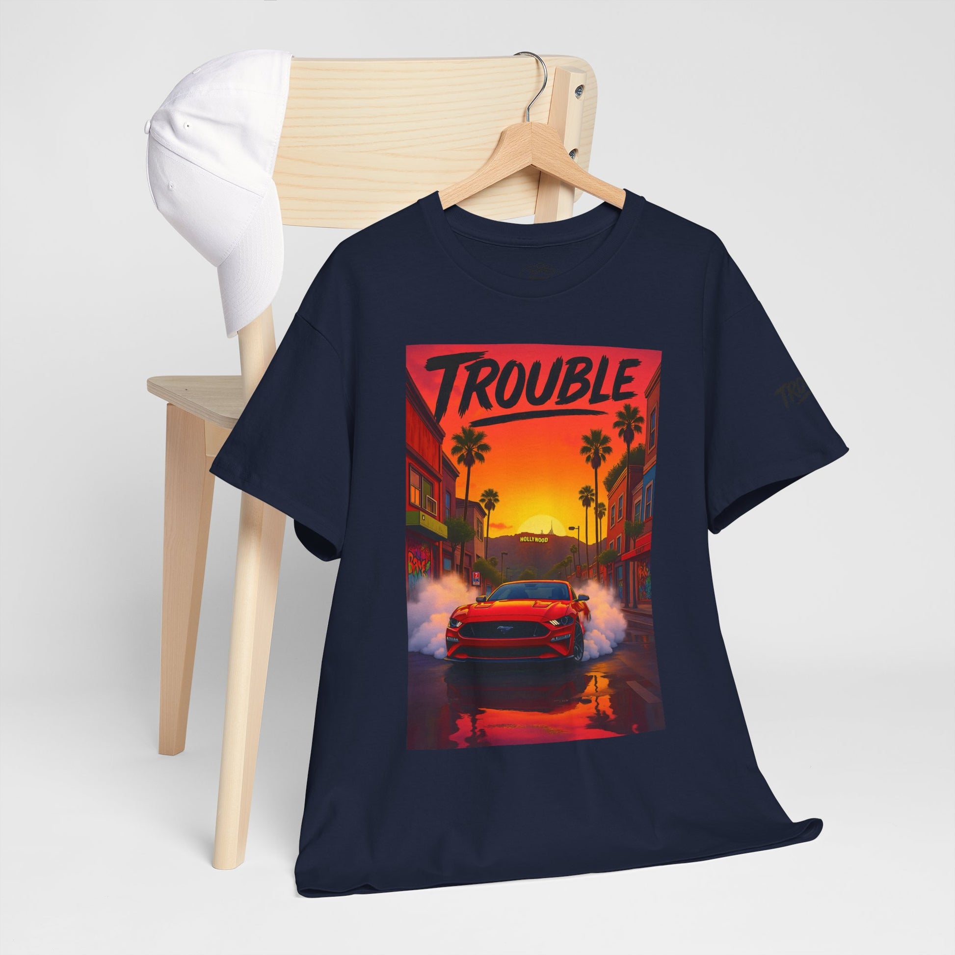 Trouble Retro Trouble Graphic Tee, Unisex Cotton T-Shirt, Cool Streetwear Shirt, Casual Summer Tee, Gift for Car Lovers