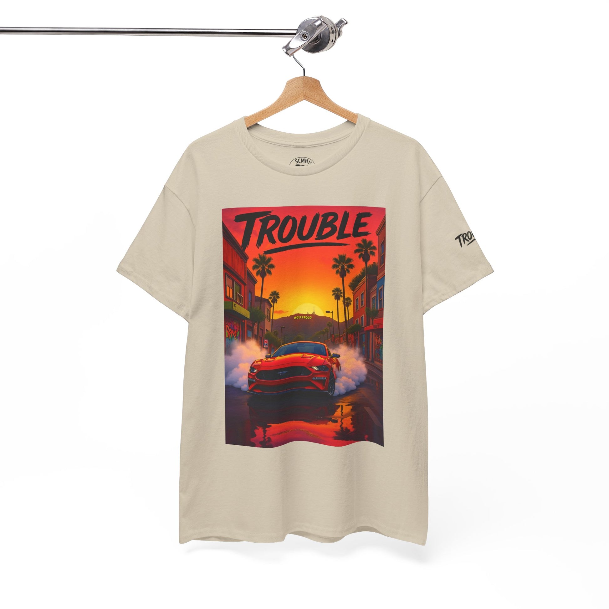 Trouble Retro Trouble Graphic Tee, Unisex Cotton T-Shirt, Cool Streetwear Shirt, Casual Summer Tee, Gift for Car Lovers