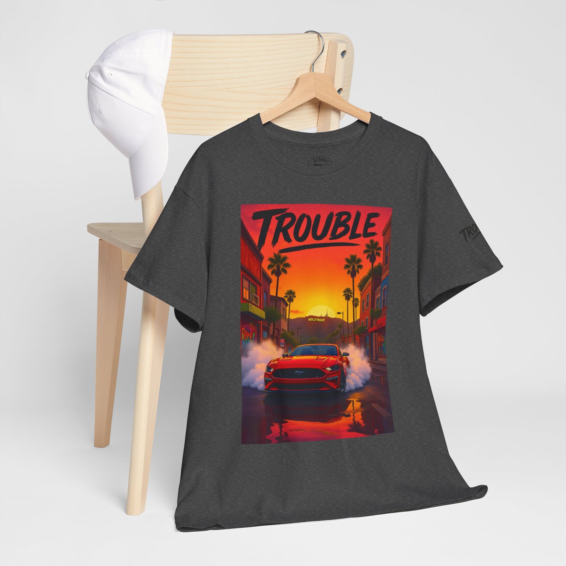 Trouble Retro Trouble Graphic Tee, Unisex Cotton T-Shirt, Cool Streetwear Shirt, Casual Summer Tee, Gift for Car Lovers