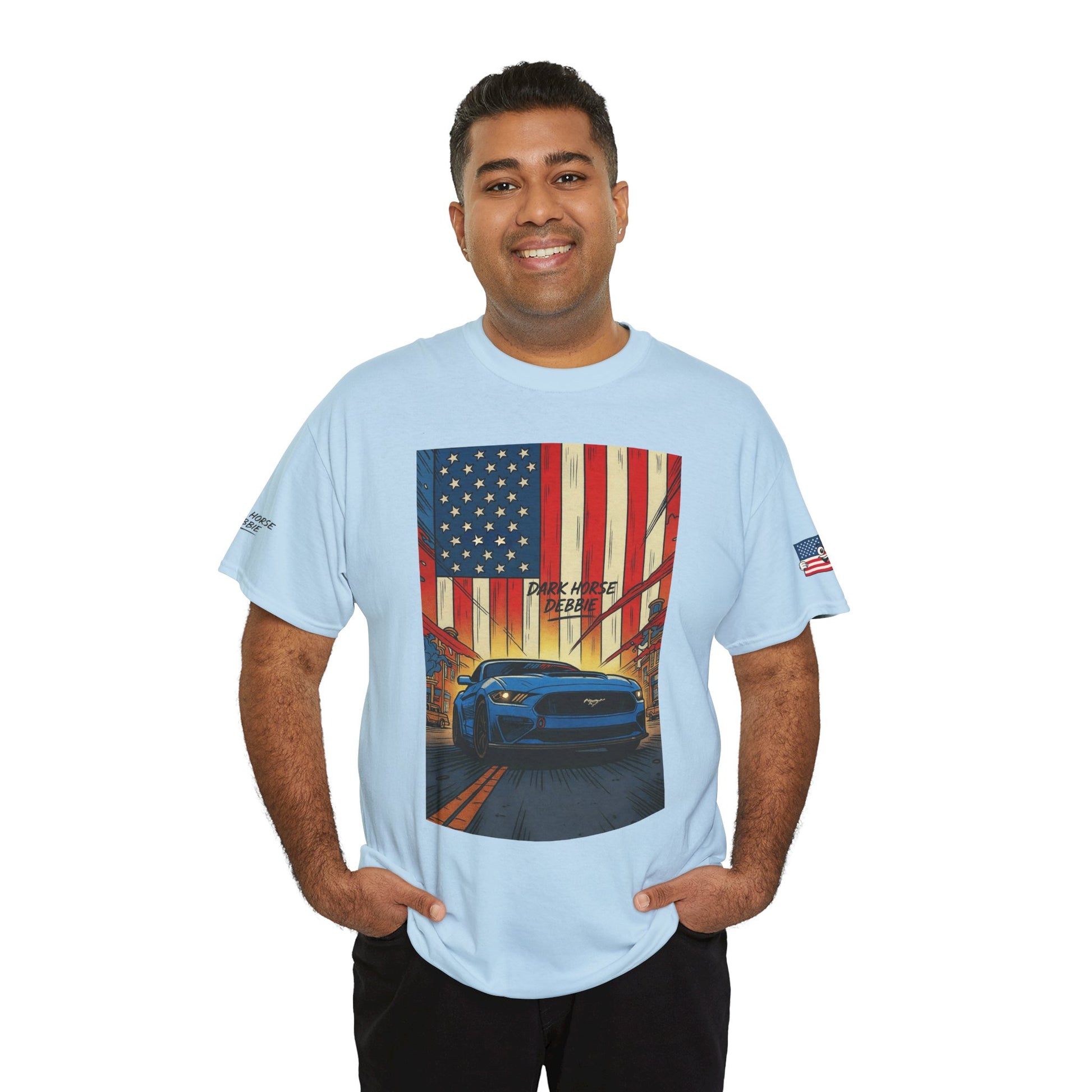 Dark Horse Debbie Patriotic Car Enthusiast Tee - Perfect for Independence Day, Gift for Dad, Car Show, Track Day, Summer Style