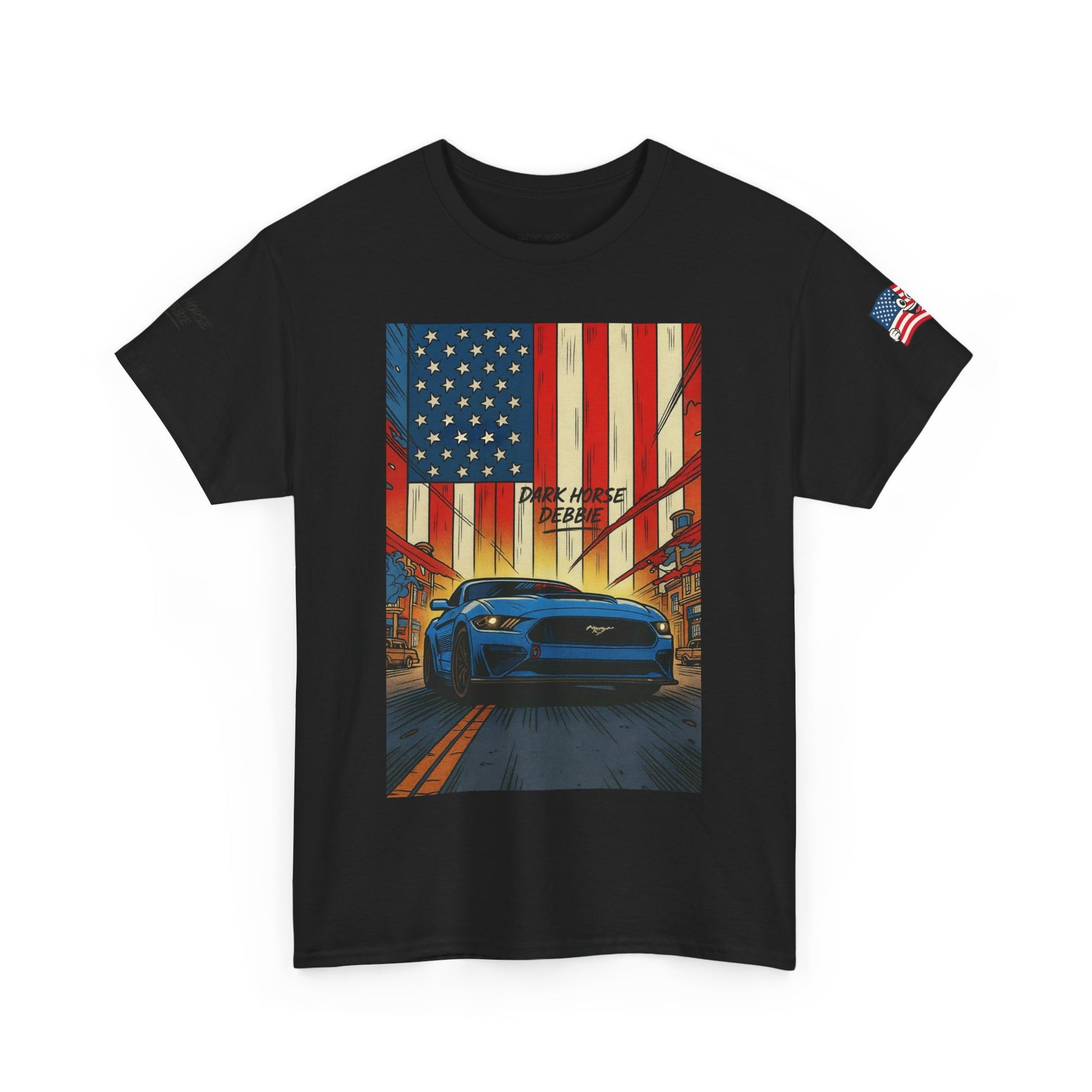 Dark Horse Debbie Patriotic Car Enthusiast Tee - Perfect for Independence Day, Gift for Dad, Car Show, Track Day, Summer Style