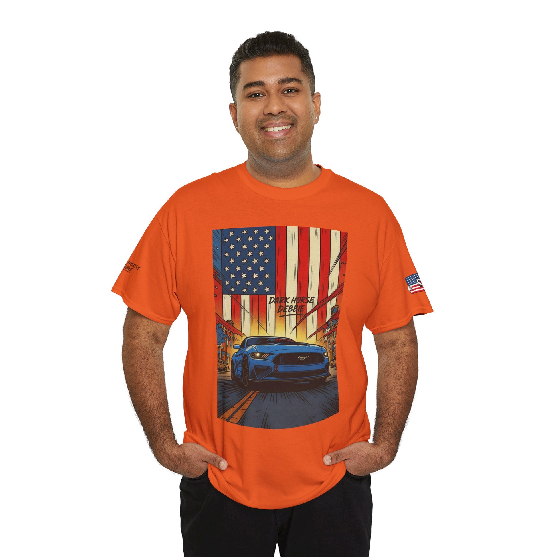 Dark Horse Debbie Patriotic Car Enthusiast Tee - Perfect for Independence Day, Gift for Dad, Car Show, Track Day, Summer Style