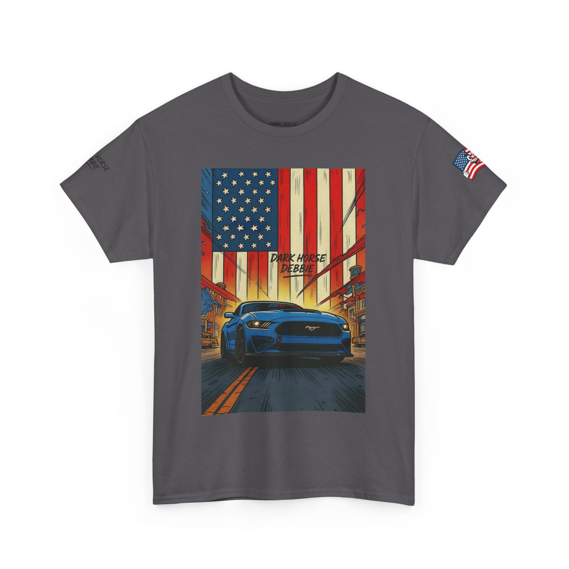 Dark Horse Debbie Patriotic Car Enthusiast Tee - Perfect for Independence Day, Gift for Dad, Car Show, Track Day, Summer Style