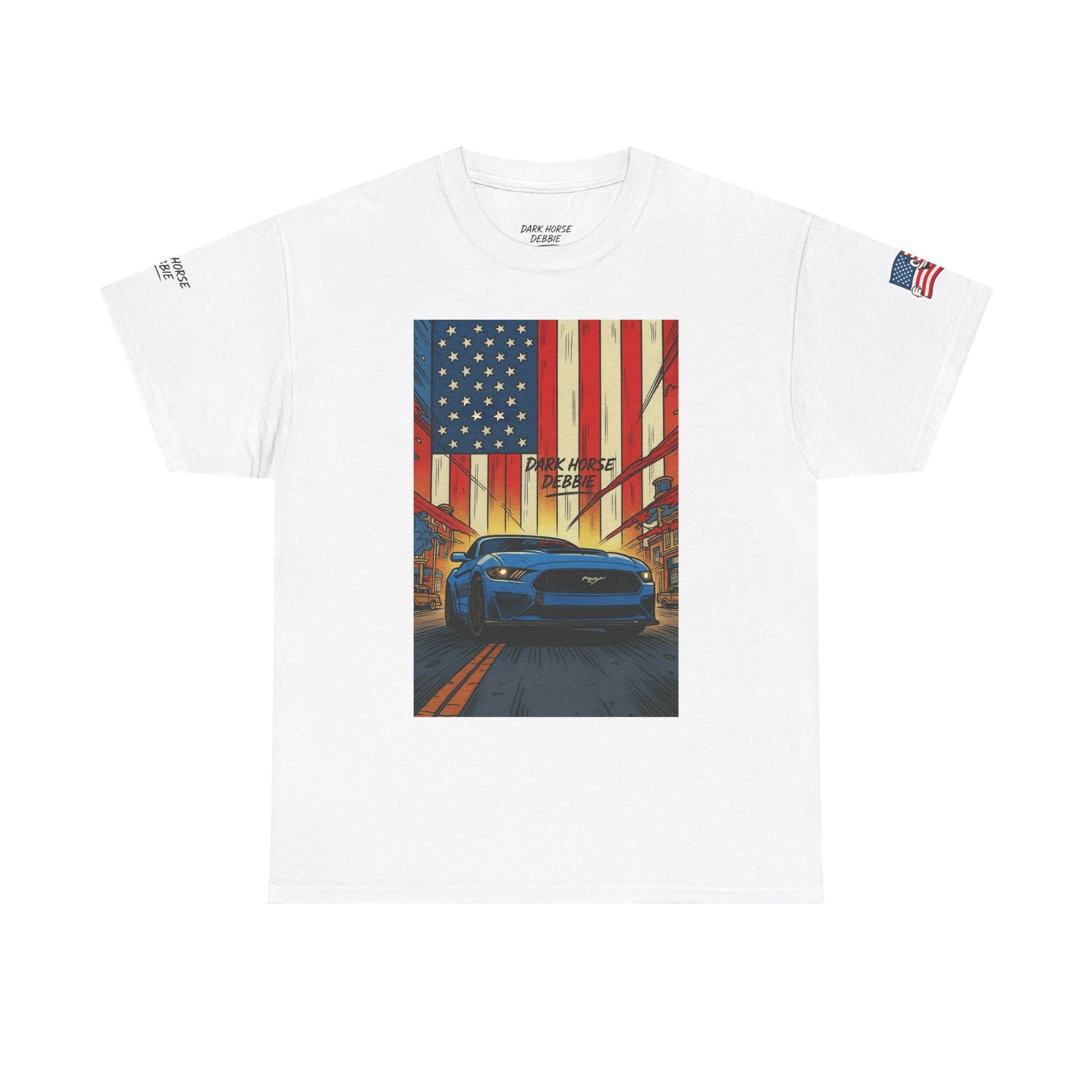 Dark Horse Debbie Patriotic Car Enthusiast Tee - Perfect for Independence Day, Gift for Dad, Car Show, Track Day, Summer Style