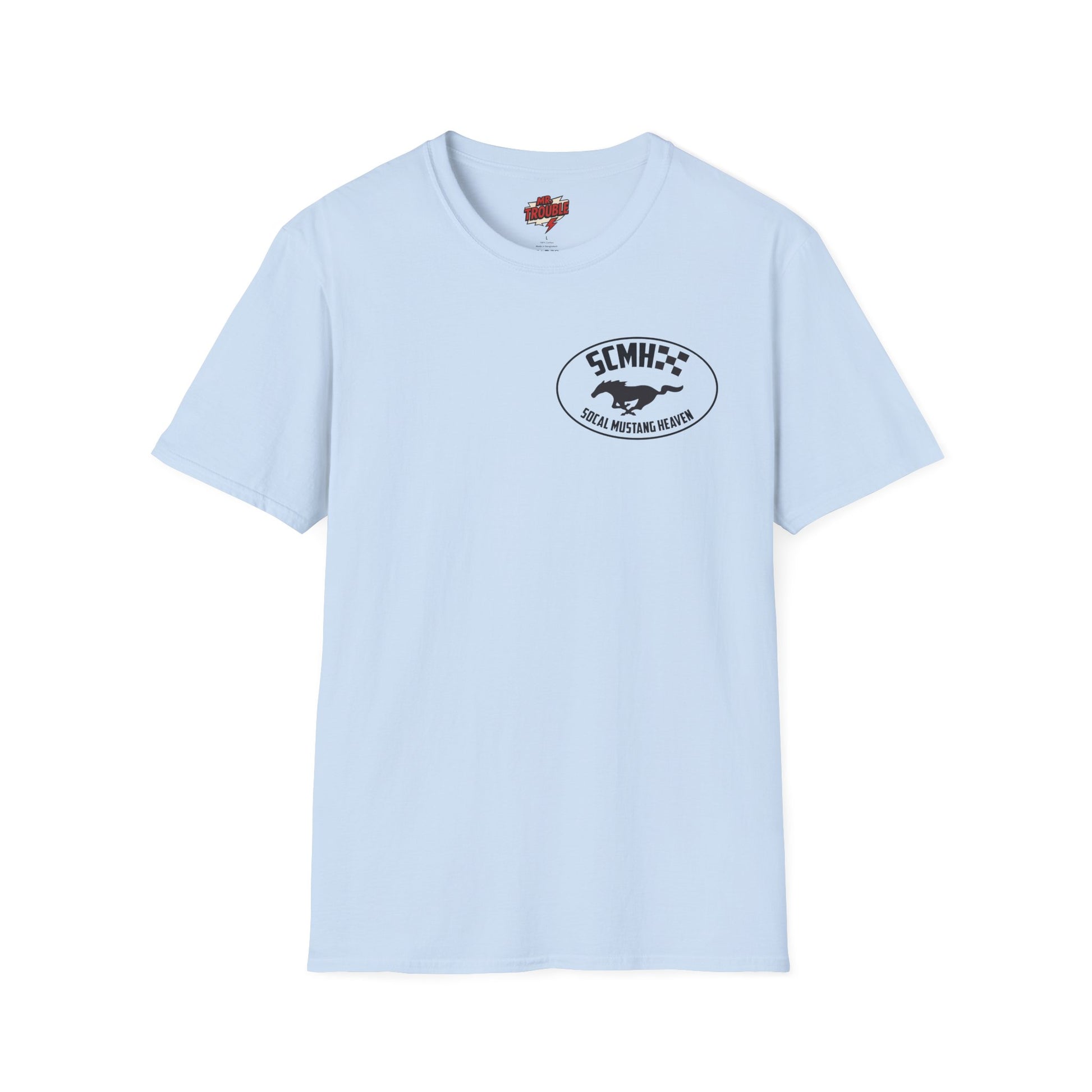 Mr. Trouble SoCal Mustang Heaven T-Shirt, Unisex Graphic Tee, Perfect for Car Lovers, Vintage Style, Gift for Horse Enthusiasts, Casual Wear