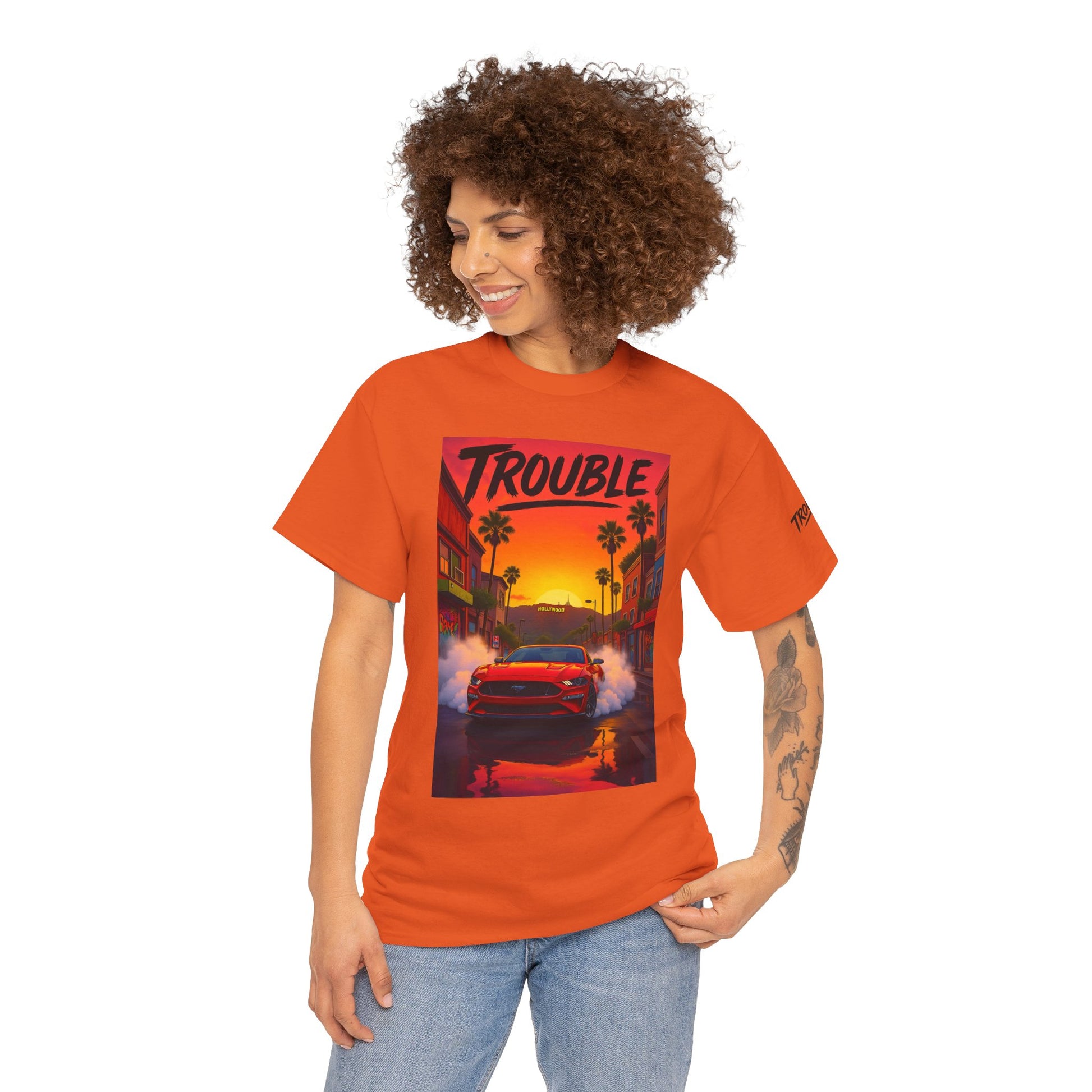 Trouble Retro Trouble Graphic Tee, Unisex Cotton T-Shirt, Cool Streetwear Shirt, Casual Summer Tee, Gift for Car Lovers