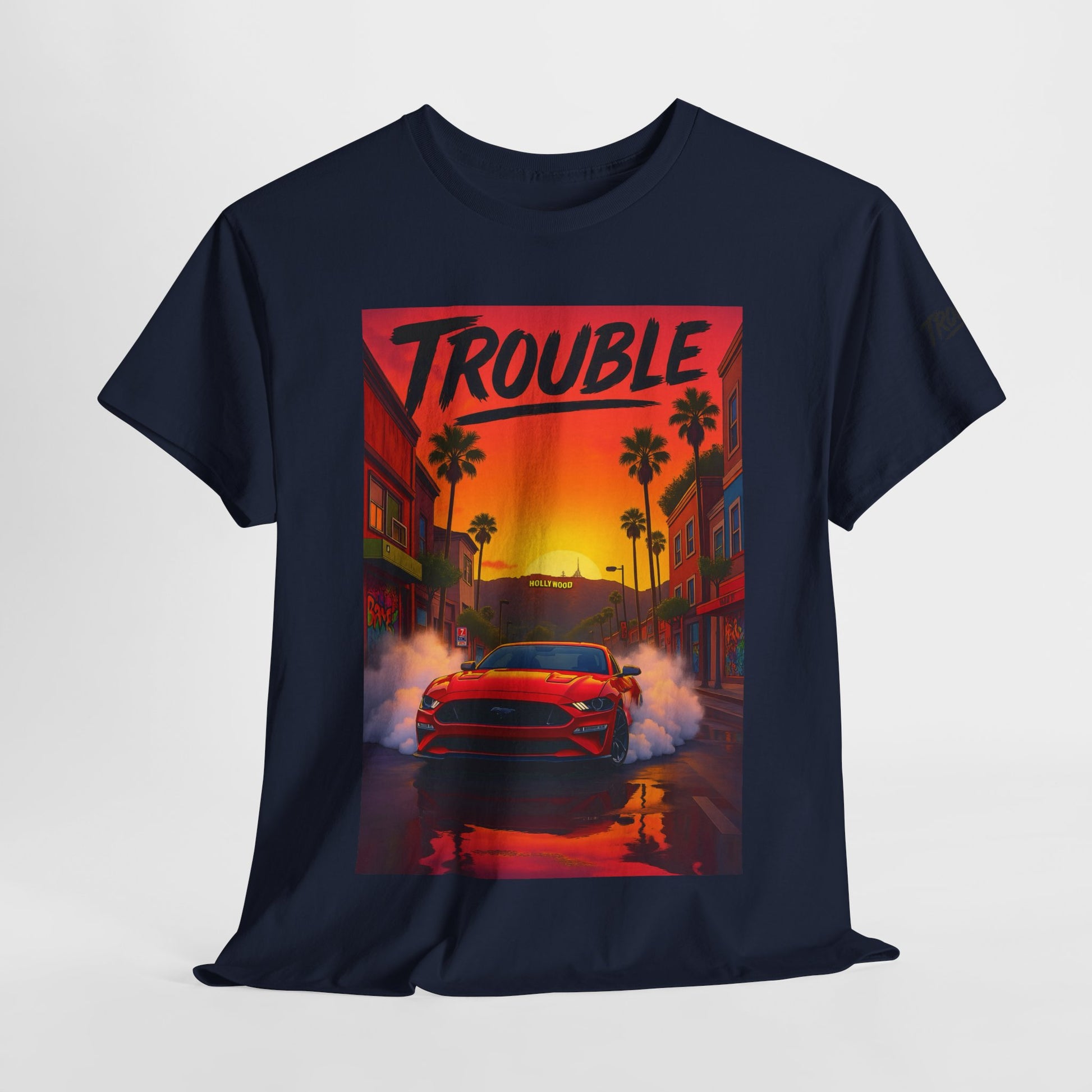 Trouble Retro Trouble Graphic Tee, Unisex Cotton T-Shirt, Cool Streetwear Shirt, Casual Summer Tee, Gift for Car Lovers