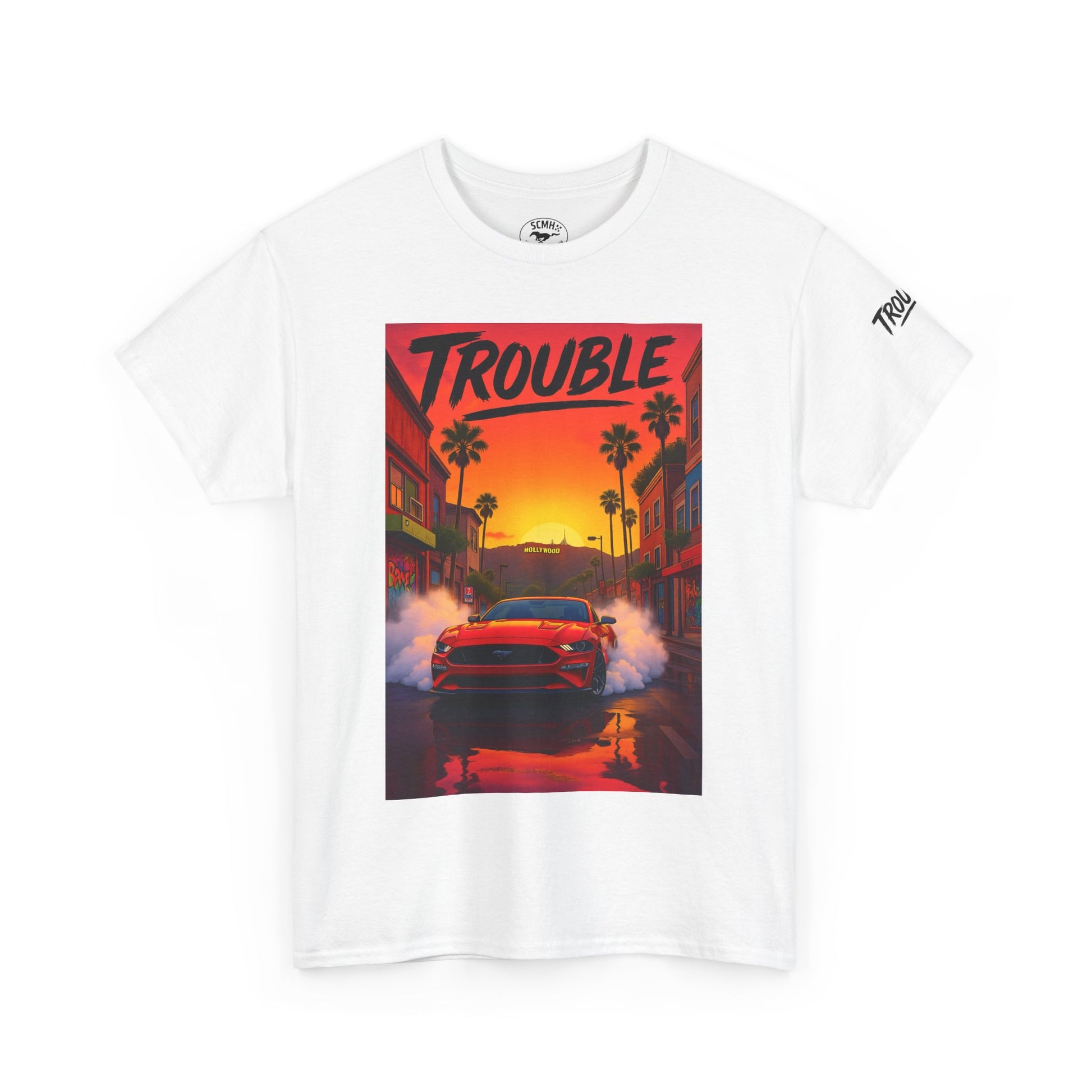 Trouble Retro Trouble Graphic Tee, Unisex Cotton T-Shirt, Cool Streetwear Shirt, Casual Summer Tee, Gift for Car Lovers