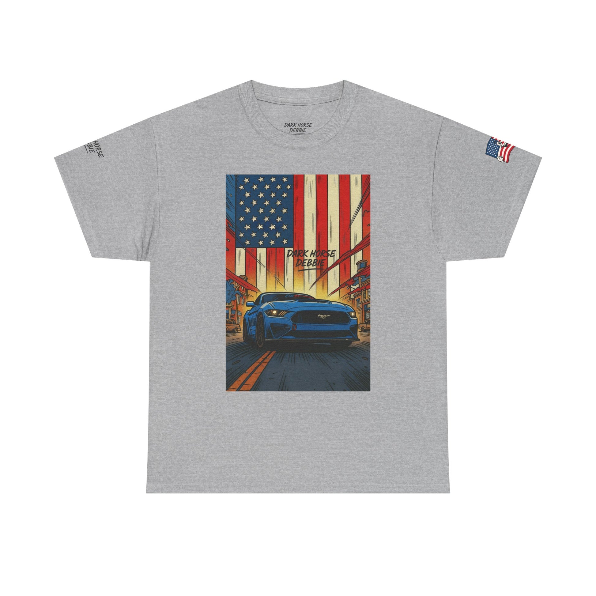 Dark Horse Debbie Patriotic Car Enthusiast Tee - Perfect for Independence Day, Gift for Dad, Car Show, Track Day, Summer Style