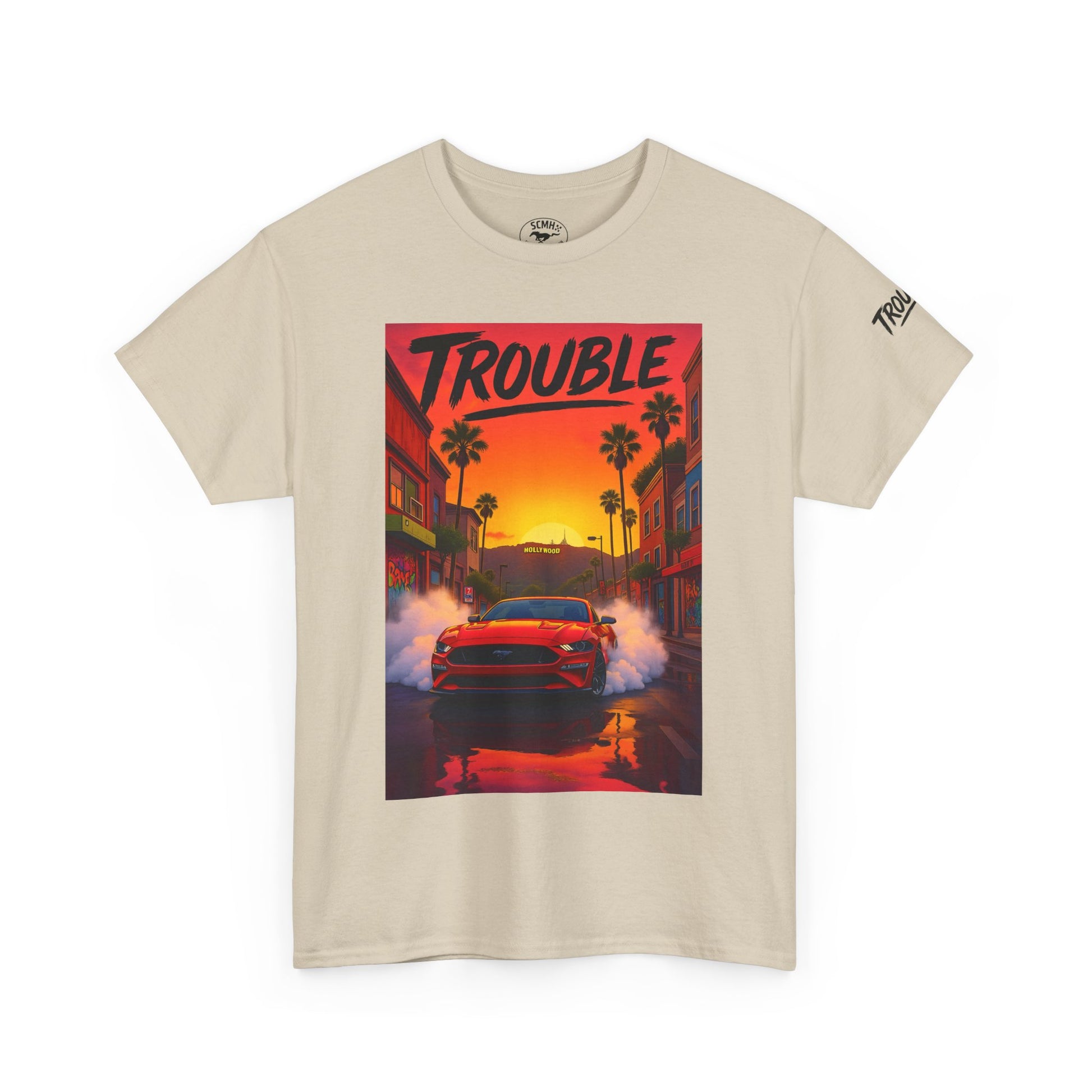 Trouble Retro Trouble Graphic Tee, Unisex Cotton T-Shirt, Cool Streetwear Shirt, Casual Summer Tee, Gift for Car Lovers