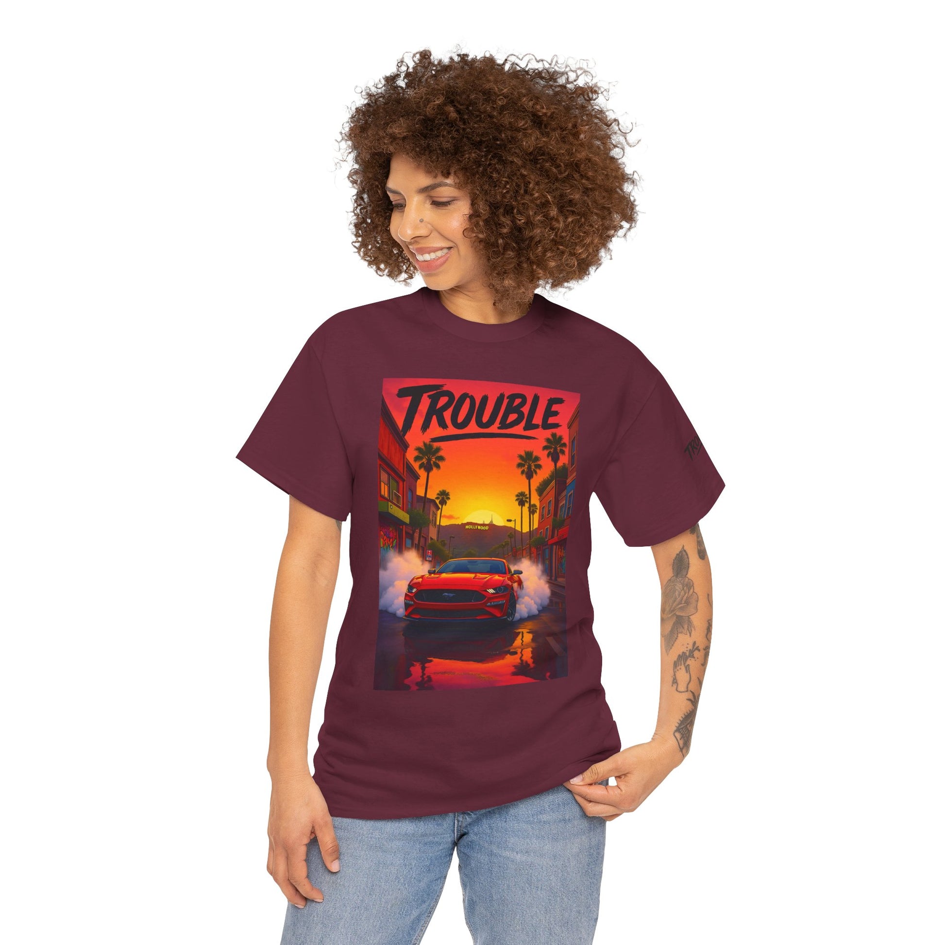 Trouble Retro Trouble Graphic Tee, Unisex Cotton T-Shirt, Cool Streetwear Shirt, Casual Summer Tee, Gift for Car Lovers