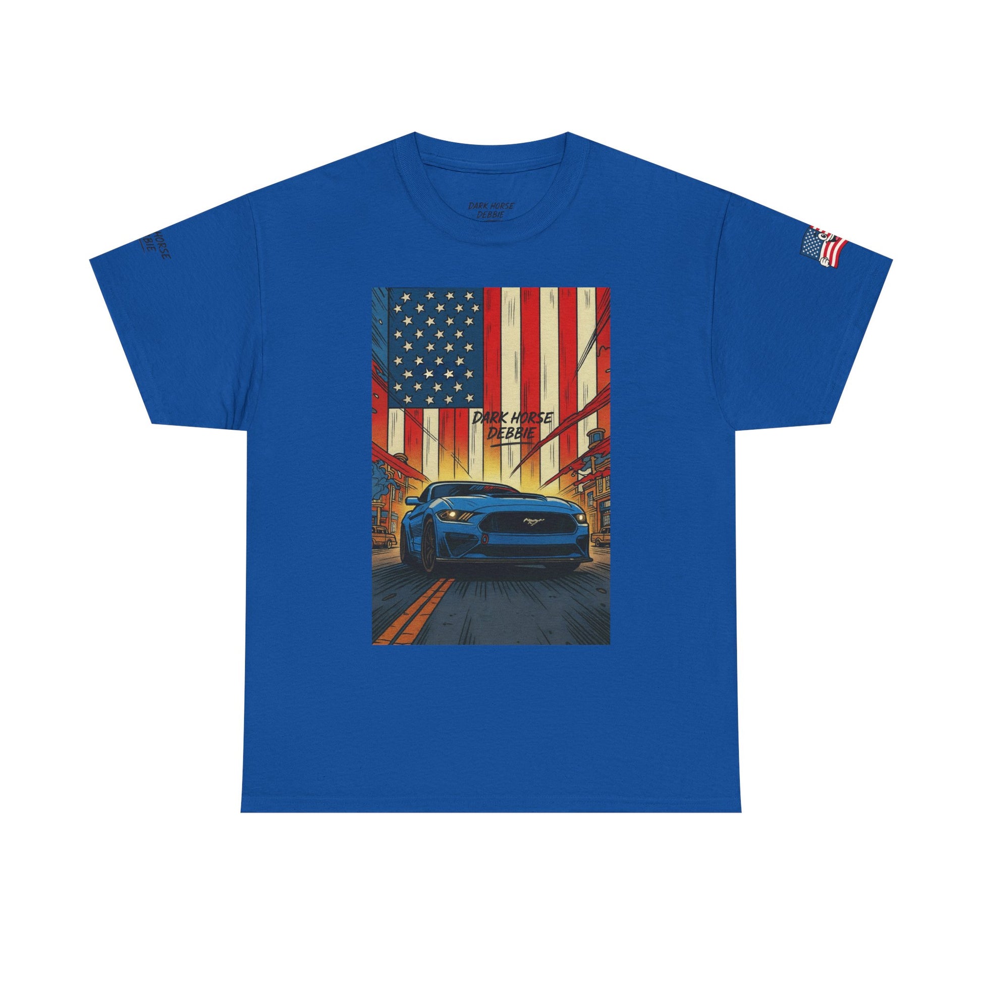 Dark Horse Debbie Patriotic Car Enthusiast Tee - Perfect for Independence Day, Gift for Dad, Car Show, Track Day, Summer Style