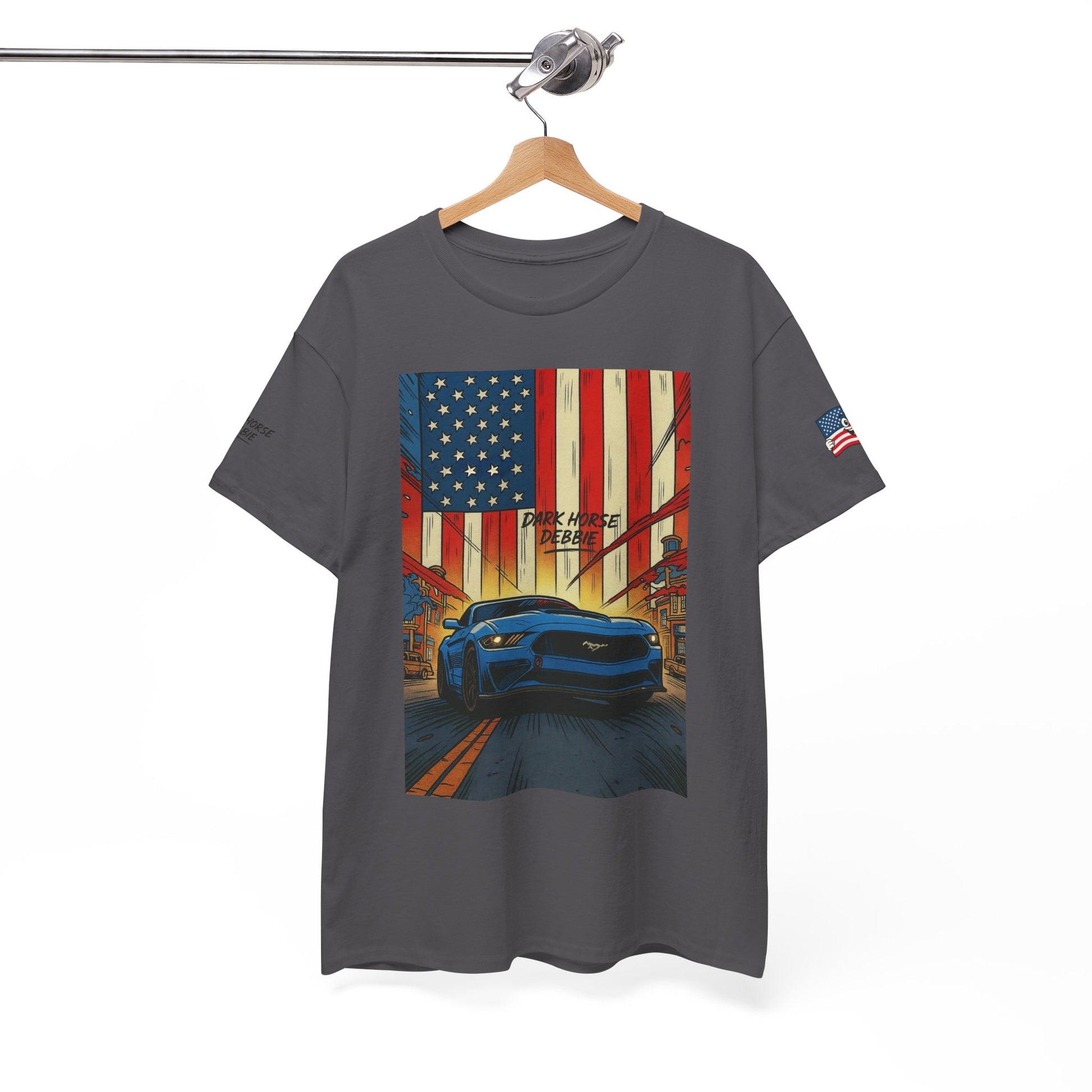 Dark Horse Debbie Patriotic Car Enthusiast Tee - Perfect for Independence Day, Gift for Dad, Car Show, Track Day, Summer Style
