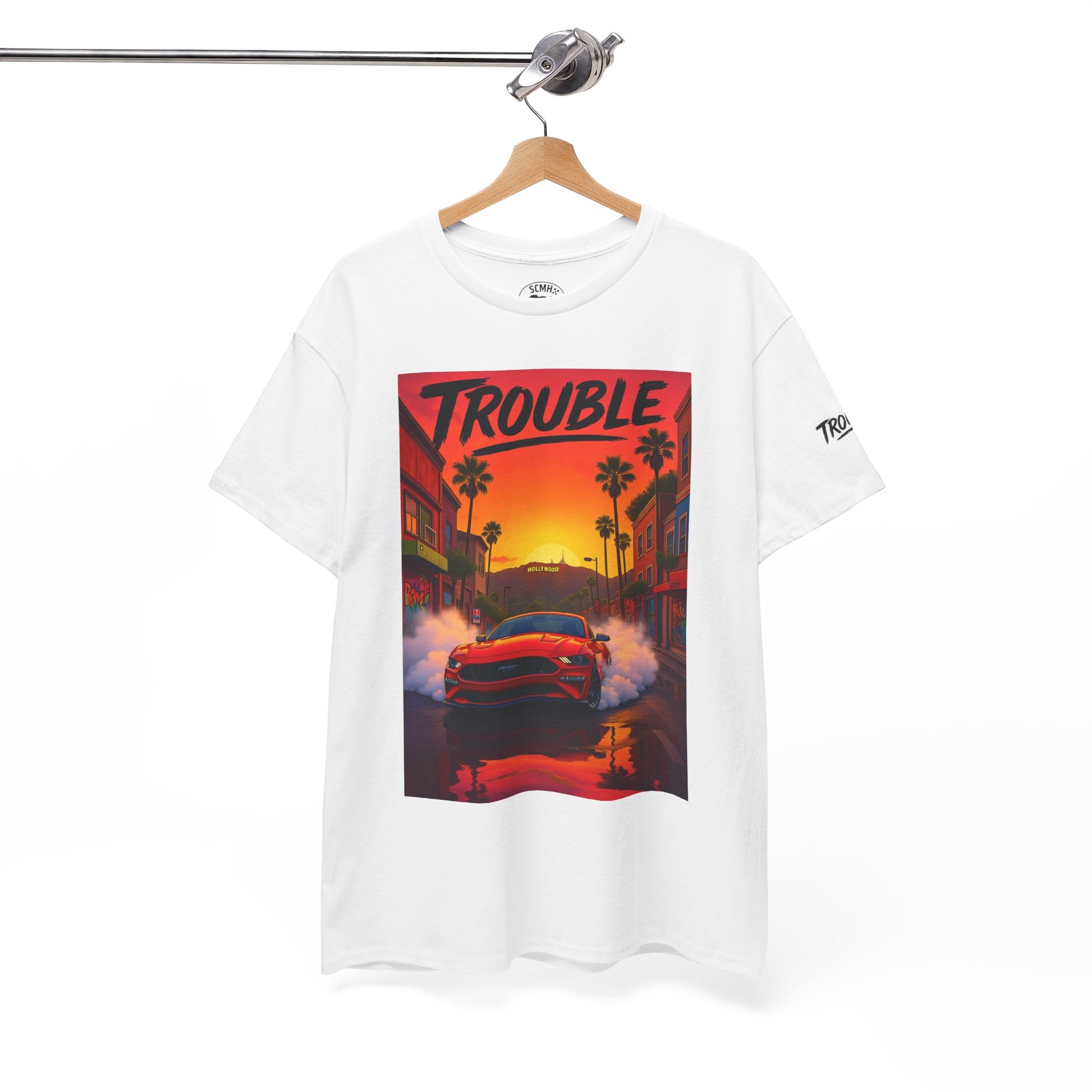 Trouble Retro Trouble Graphic Tee, Unisex Cotton T-Shirt, Cool Streetwear Shirt, Casual Summer Tee, Gift for Car Lovers