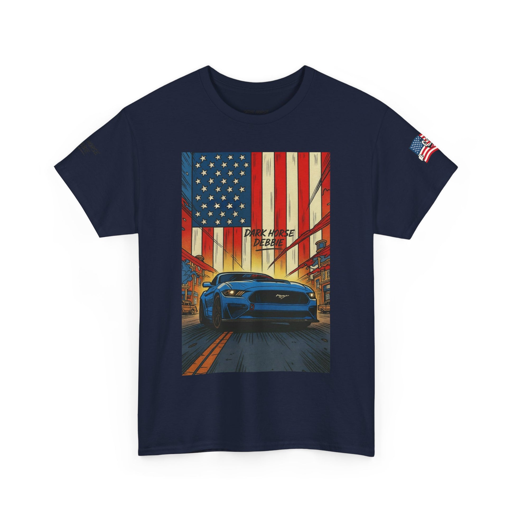 Dark Horse Debbie Patriotic Car Enthusiast Tee - Perfect for Independence Day, Gift for Dad, Car Show, Track Day, Summer Style
