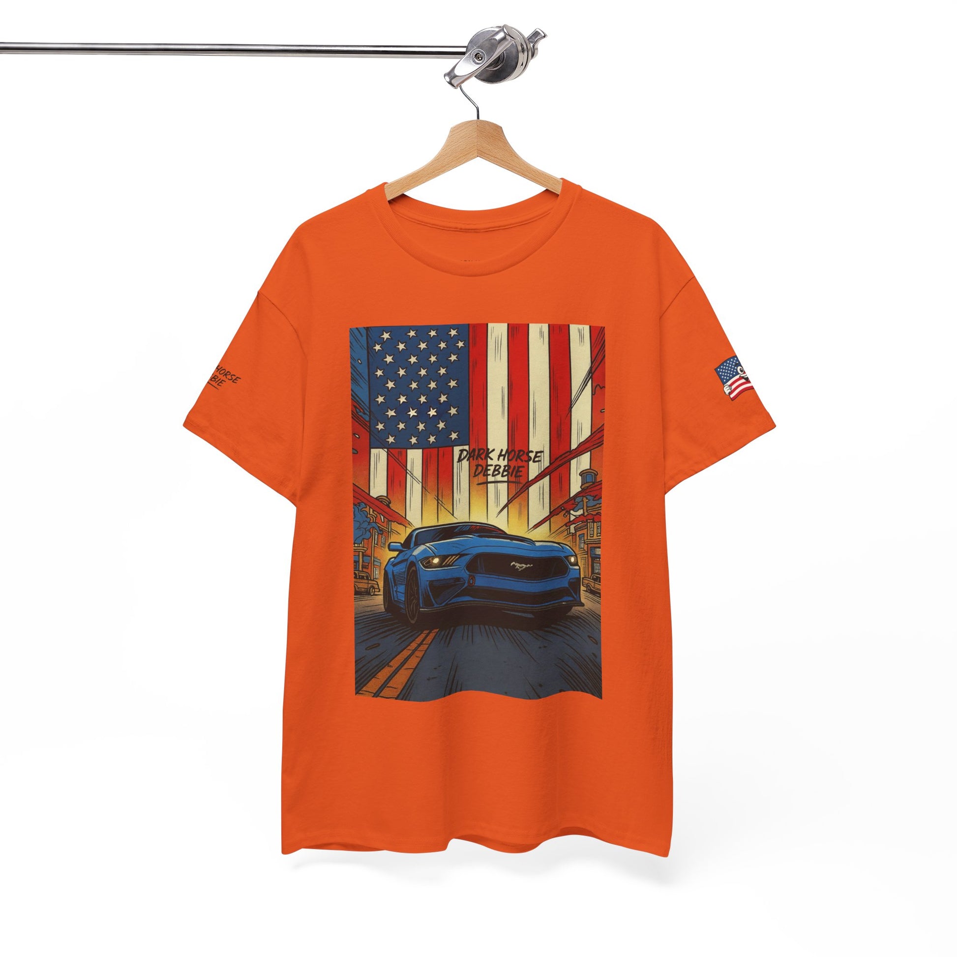 Dark Horse Debbie Patriotic Car Enthusiast Tee - Perfect for Independence Day, Gift for Dad, Car Show, Track Day, Summer Style