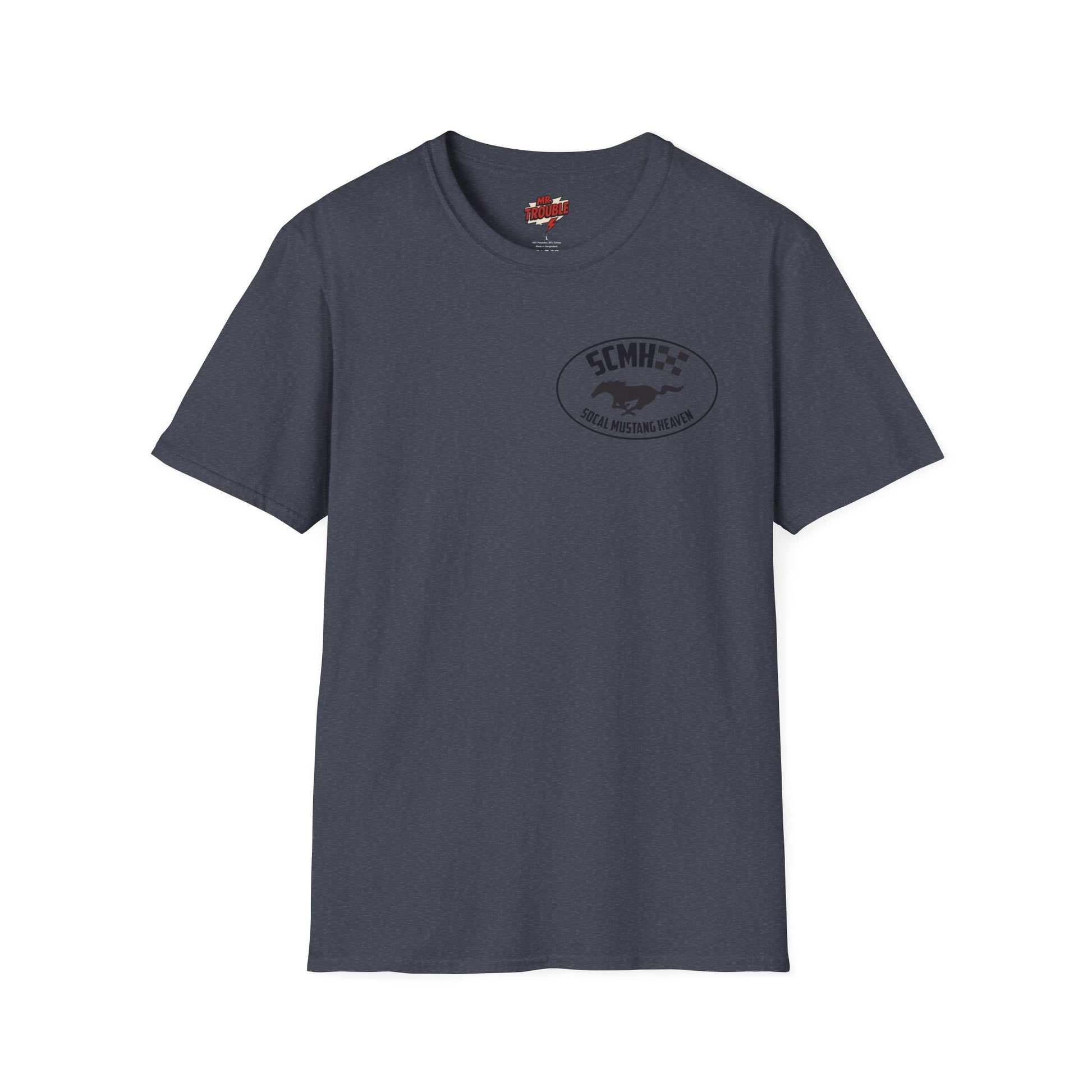 Mr. Trouble SoCal Mustang Heaven T-Shirt, Unisex Graphic Tee, Perfect for Car Lovers, Vintage Style, Gift for Horse Enthusiasts, Casual Wear