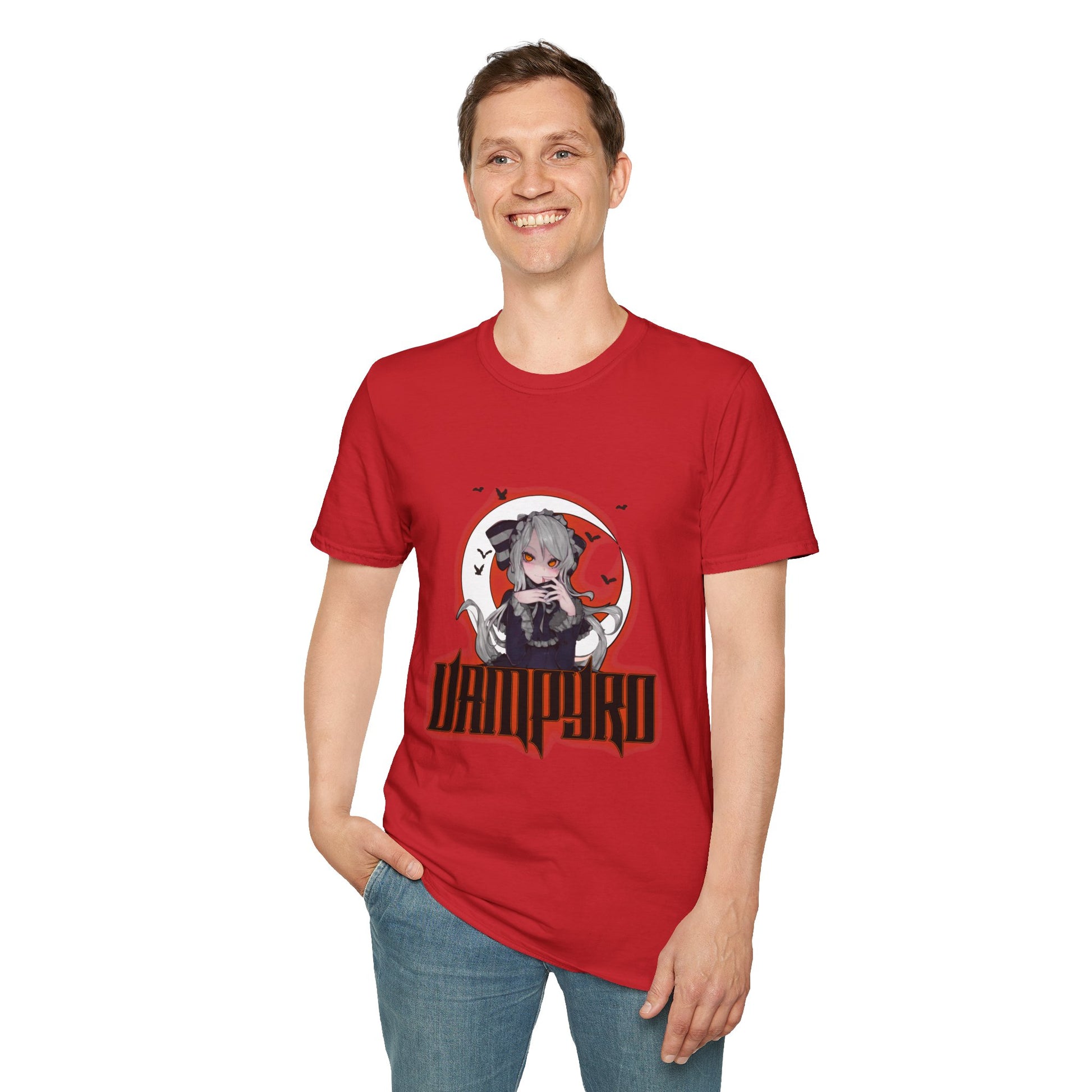 Vampire Crimson Original Graphic T-Shirt, Unisex Tee for Cosplay, Halloween Costume, Casual Wear, Edgy Street Style, Gift for Fans