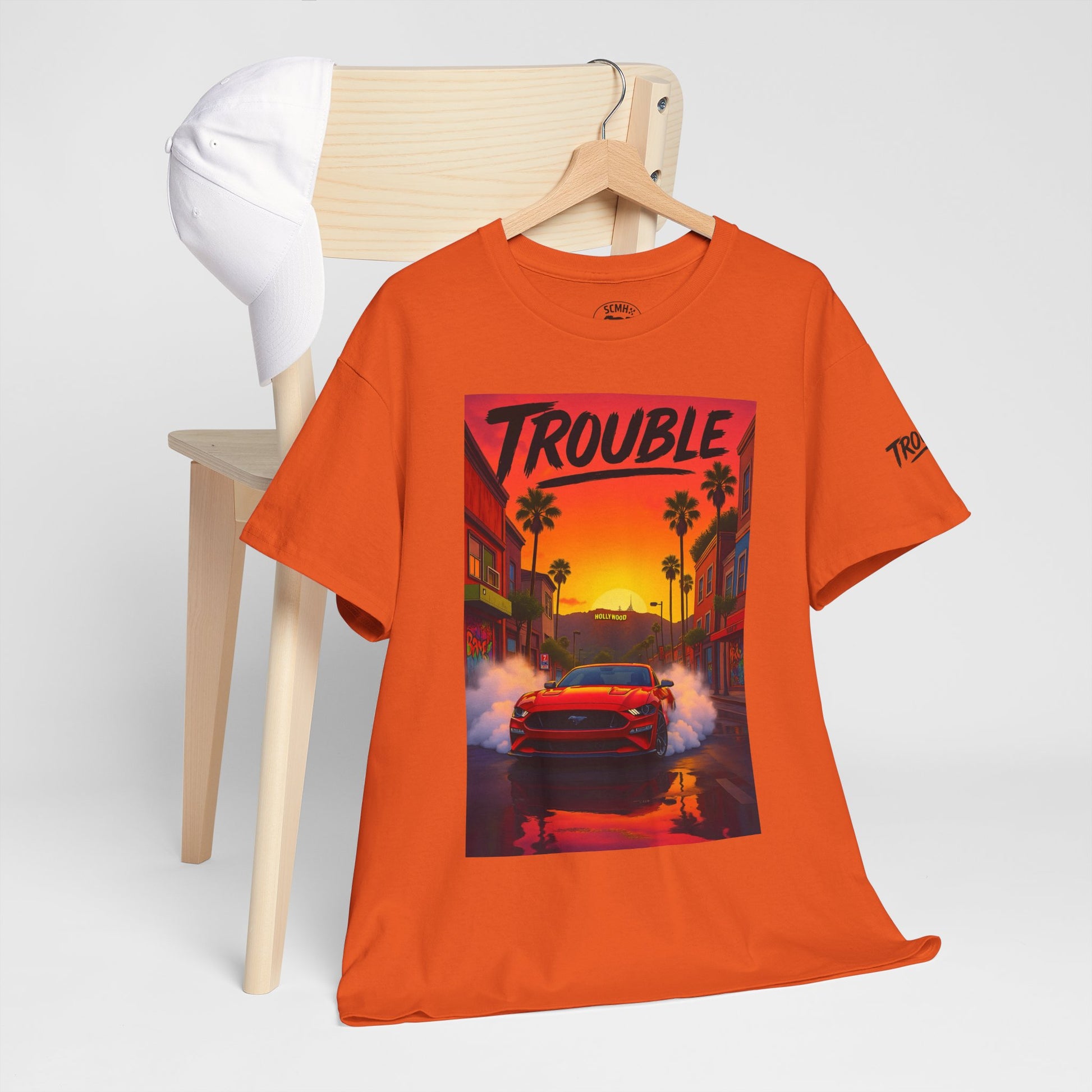 Trouble Retro Trouble Graphic Tee, Unisex Cotton T-Shirt, Cool Streetwear Shirt, Casual Summer Tee, Gift for Car Lovers