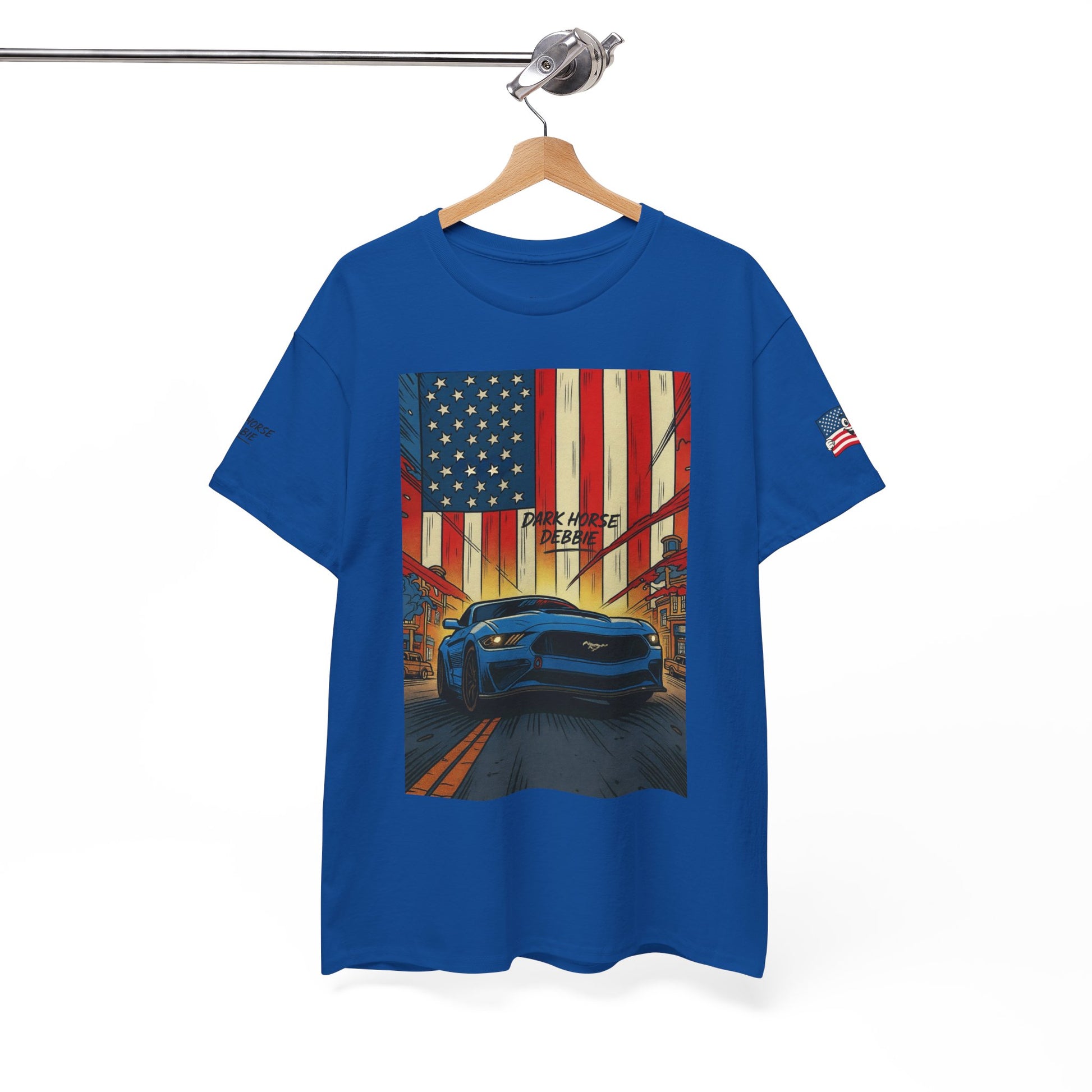 Dark Horse Debbie Patriotic Car Enthusiast Tee - Perfect for Independence Day, Gift for Dad, Car Show, Track Day, Summer Style