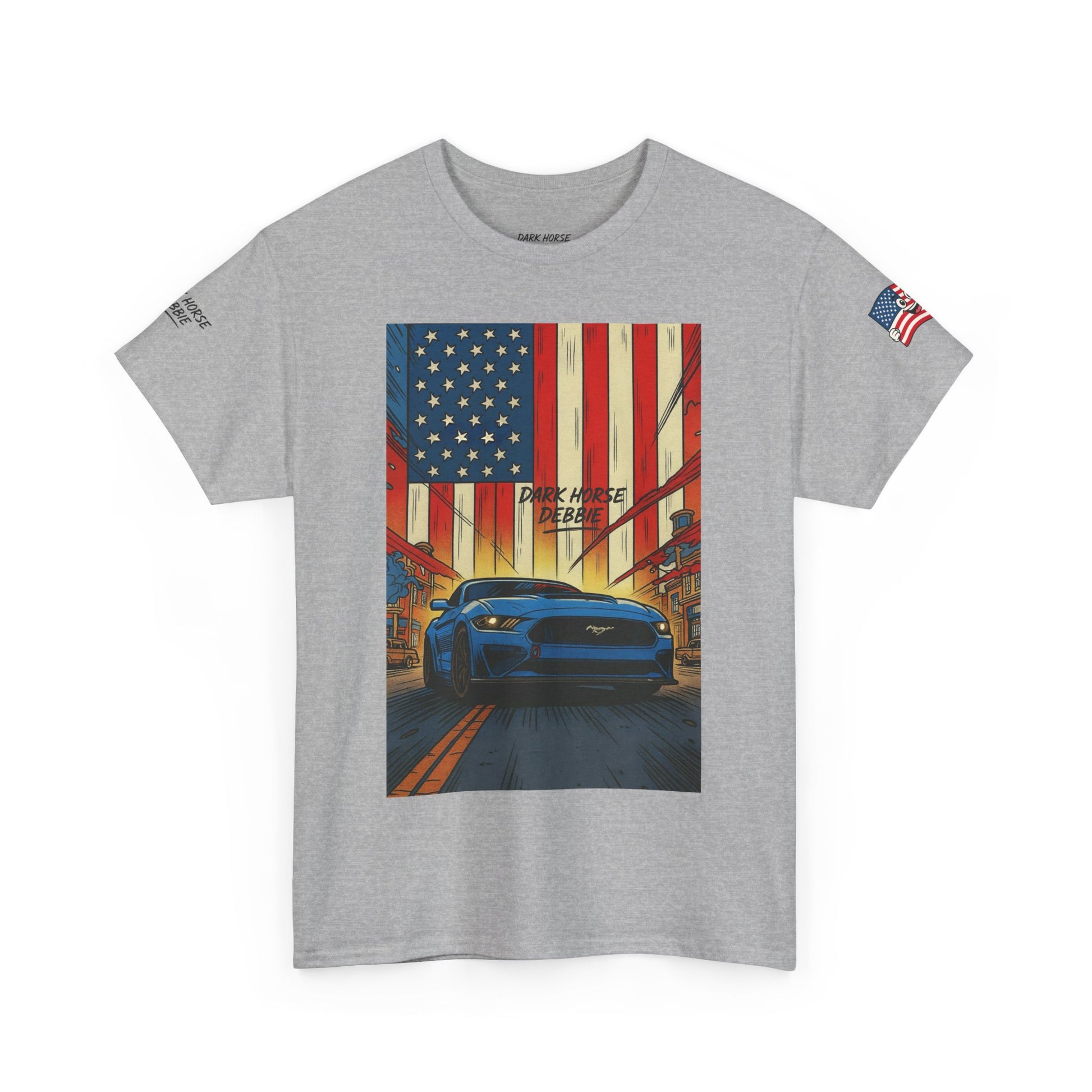Dark Horse Debbie Patriotic Car Enthusiast Tee - Perfect for Independence Day, Gift for Dad, Car Show, Track Day, Summer Style