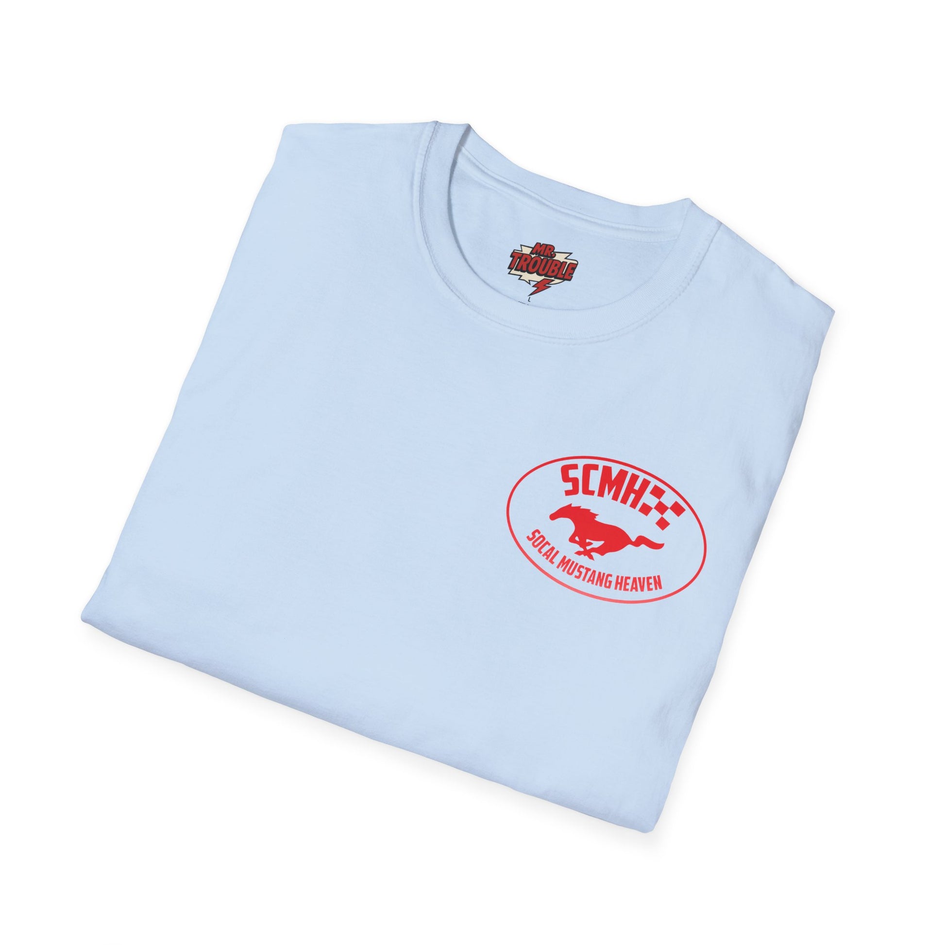 Mr. Trouble SoCal Mustang Heaven T-Shirt, Unisex T-Shirt, Vintage Style Tee, Horse Lover Gift, Car Enthusiast Apparel, Horse Racing Shirt