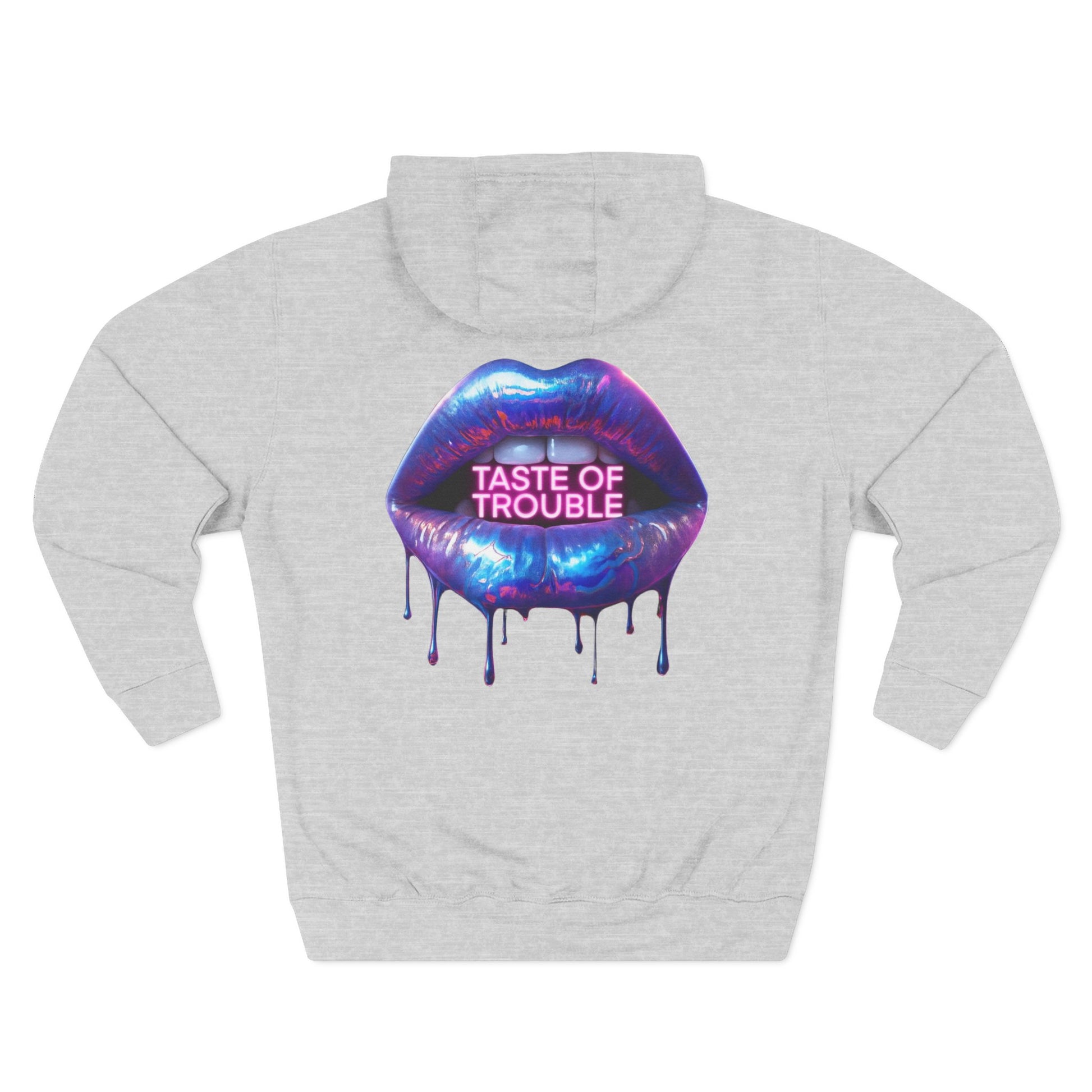 Taste of Trouble Hoodie - Trendy Three-Panel Fleece Pullover, Stylish Gift for Fashion Lovers, Cozy Casual Wear