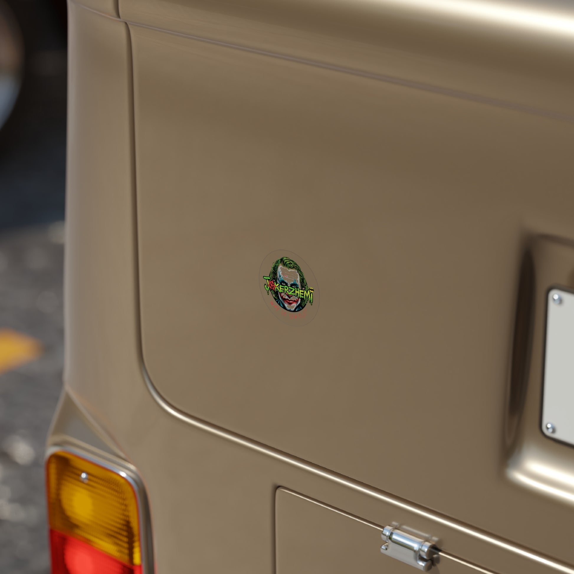 Joker-Style Round Vinyl Sticker — "Why So Serious?" Transparent Outdoor Decal
