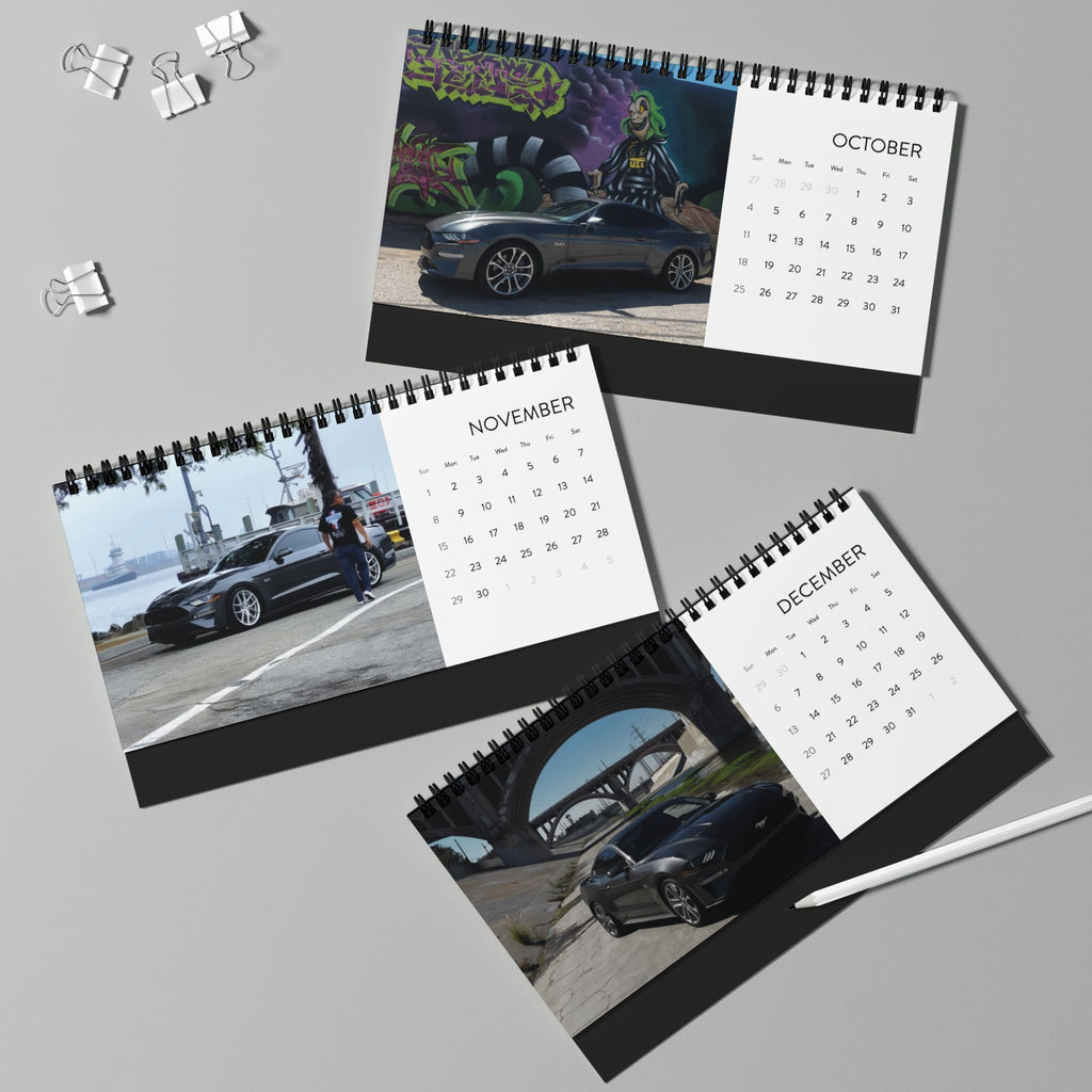 2026 Storm Car Desktop Calendar – Grid Monthly Planner