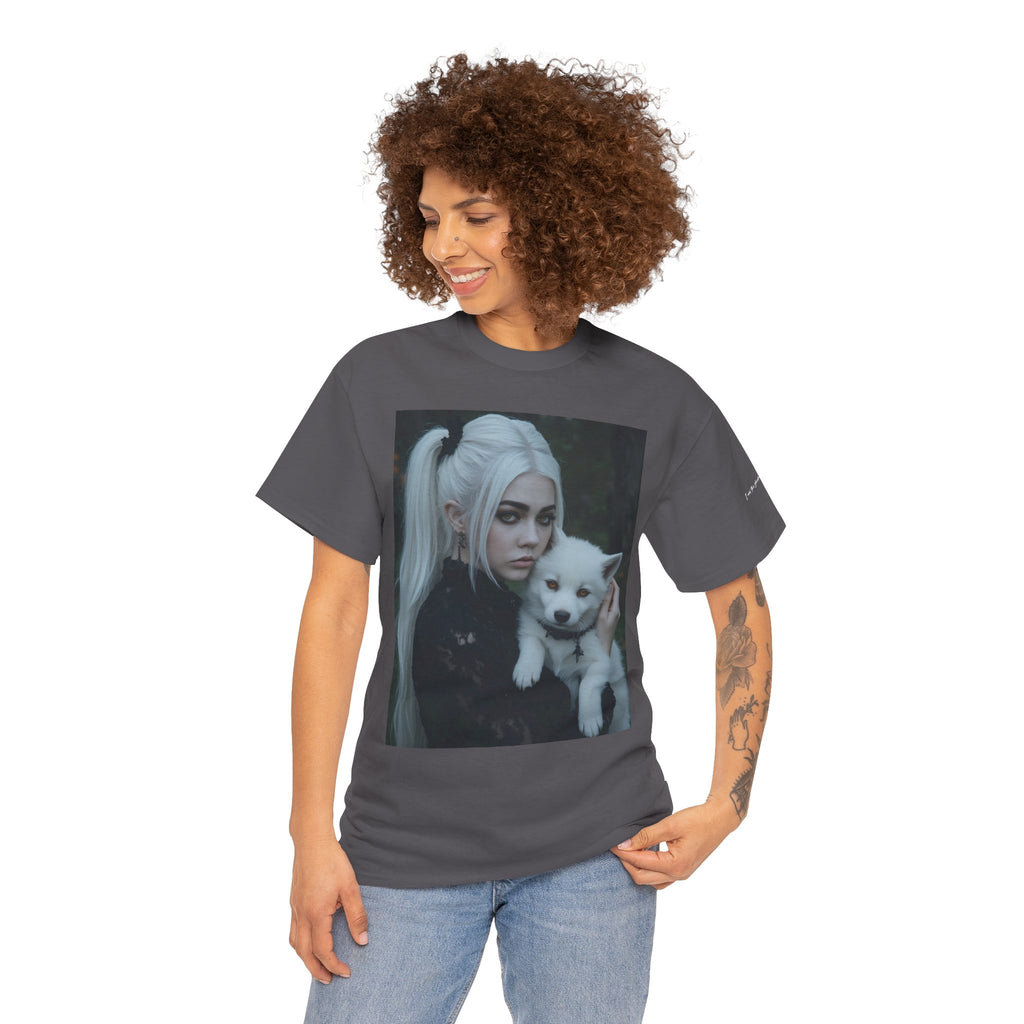 Limited Edition Autographed Vampyro Crimson Ethereal I am The Shadow the Light Fears Art Tee, Unisex Heavy Cotton Tee with Portrait Design, Ideal for Art Lovers, Casual Wear, Gifts for Occasions, Fashion Statement