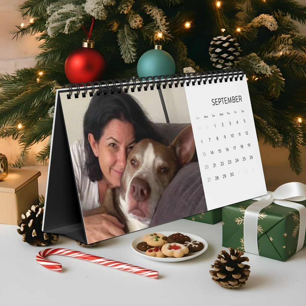 Personalized 2026 Desktop Calendar for Jeter — Photo Grid Desk Calendar (Custom Pet & Family)