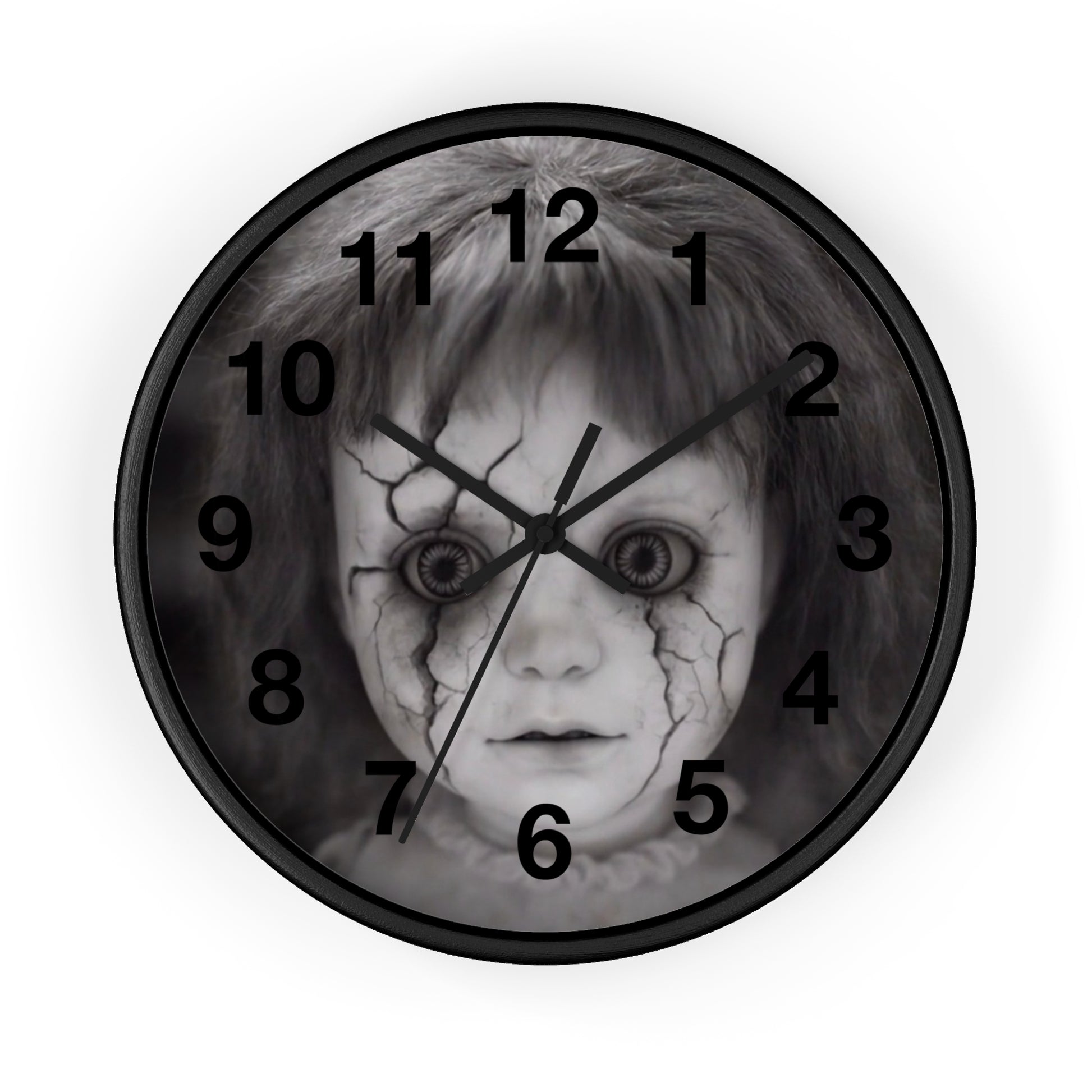 Creepy Haunted Music Box Doll Wall Clock