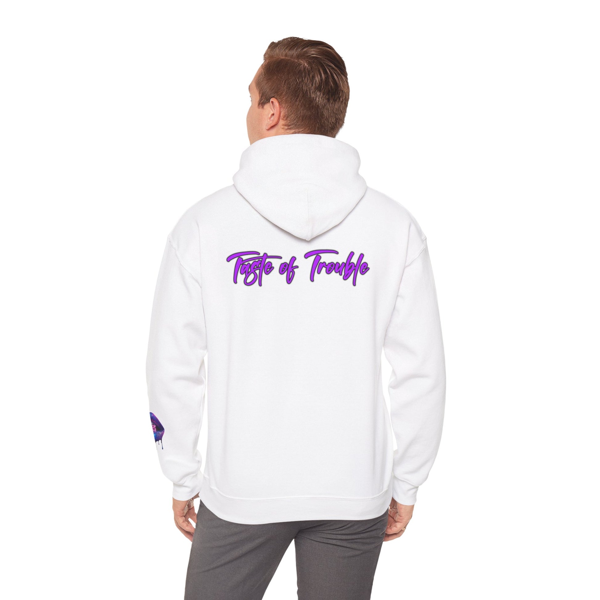 Taste of Trouble Inspirational Hoodie for Creative Souls, Motivational Sweatshirt, Unisex Heavy Blend, Modern Casual Wear, Gift for Artists, Trendy [...]