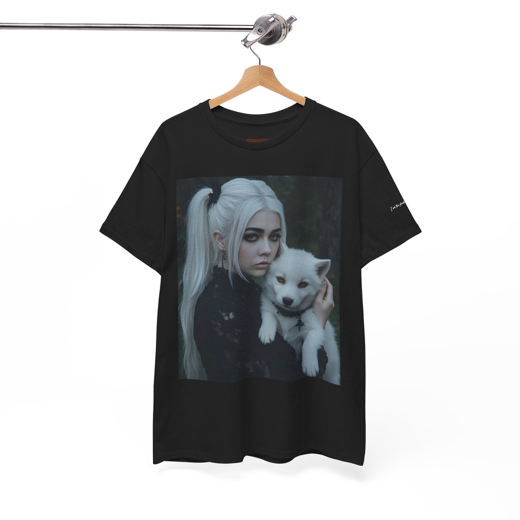 Limited Edition Autographed Vampyro Crimson Ethereal I am The Shadow the Light Fears Art Tee, Unisex Heavy Cotton Tee with Portrait Design, Ideal for Art Lovers, Casual Wear, Gifts for Occasions, Fashion Statement
