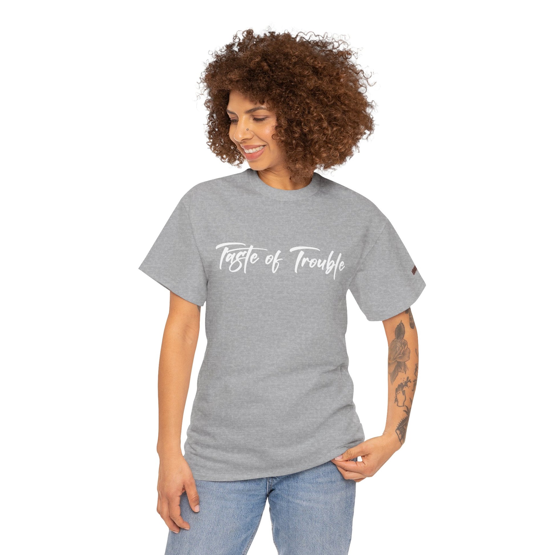 Taste of Trouble Vampyro Crimson Lyrics Unisex Heavy Cotton Tee - Casual Comfort, Everyday Wear, Gift for Friends, Stylish Casual Tee, Versatile Fashion