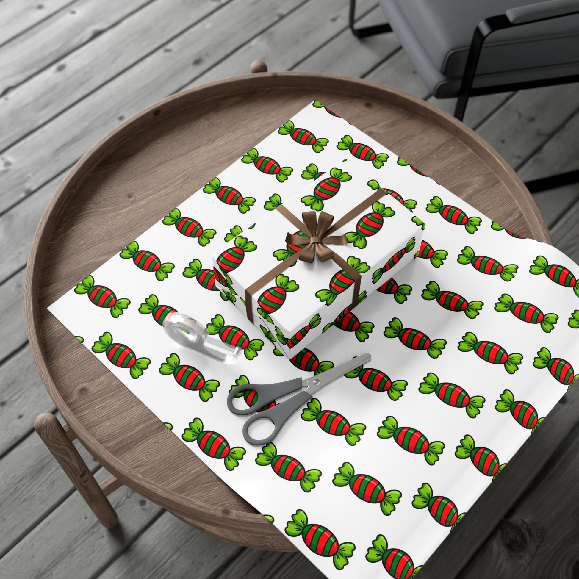 Vampyro Crimson Christmas Candy Pattern Gift Wrap Paper — Festive Holiday Wrapping Sheets