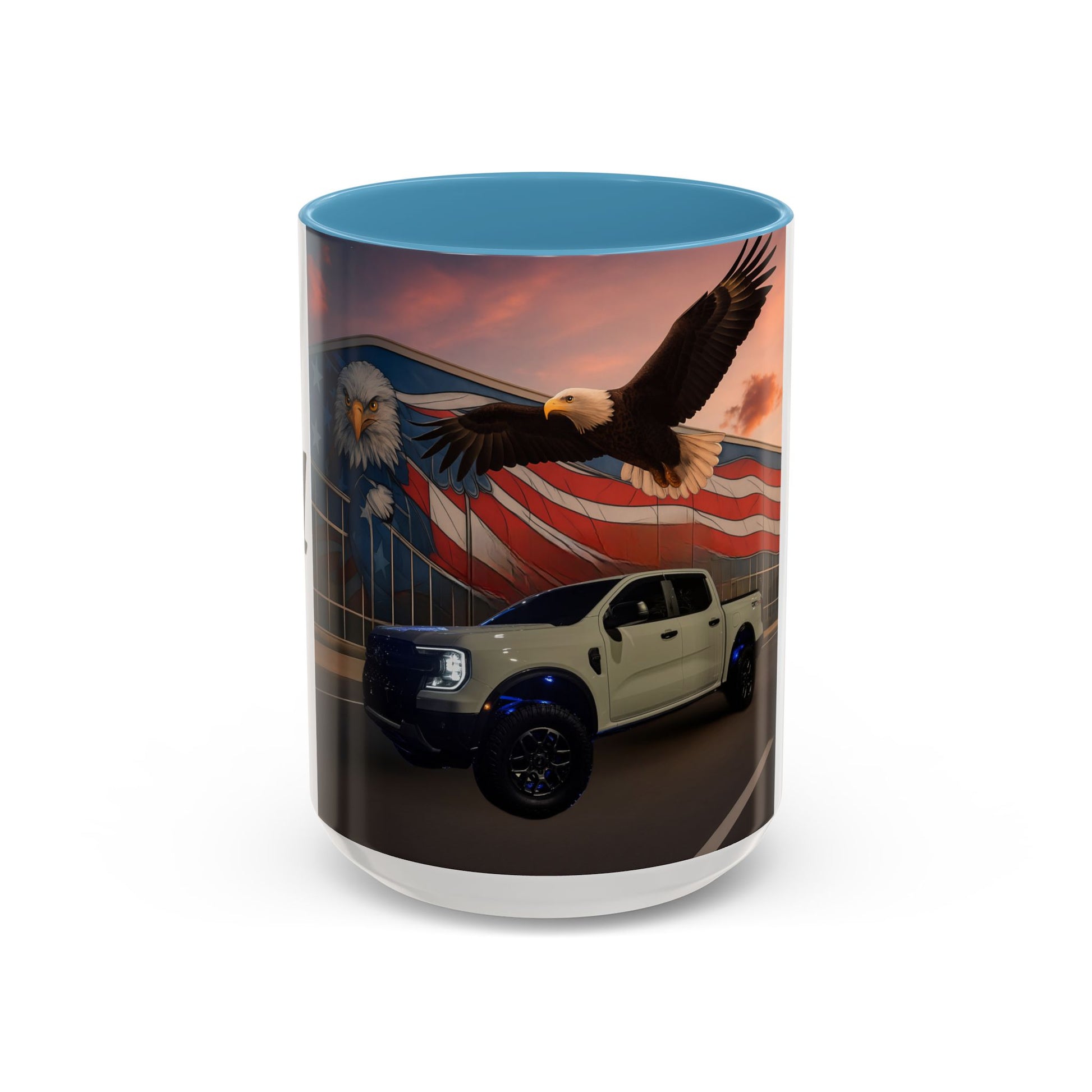 Jays Patriotic Truck Coffee Mug – Eagle & American Flag Accent Mug