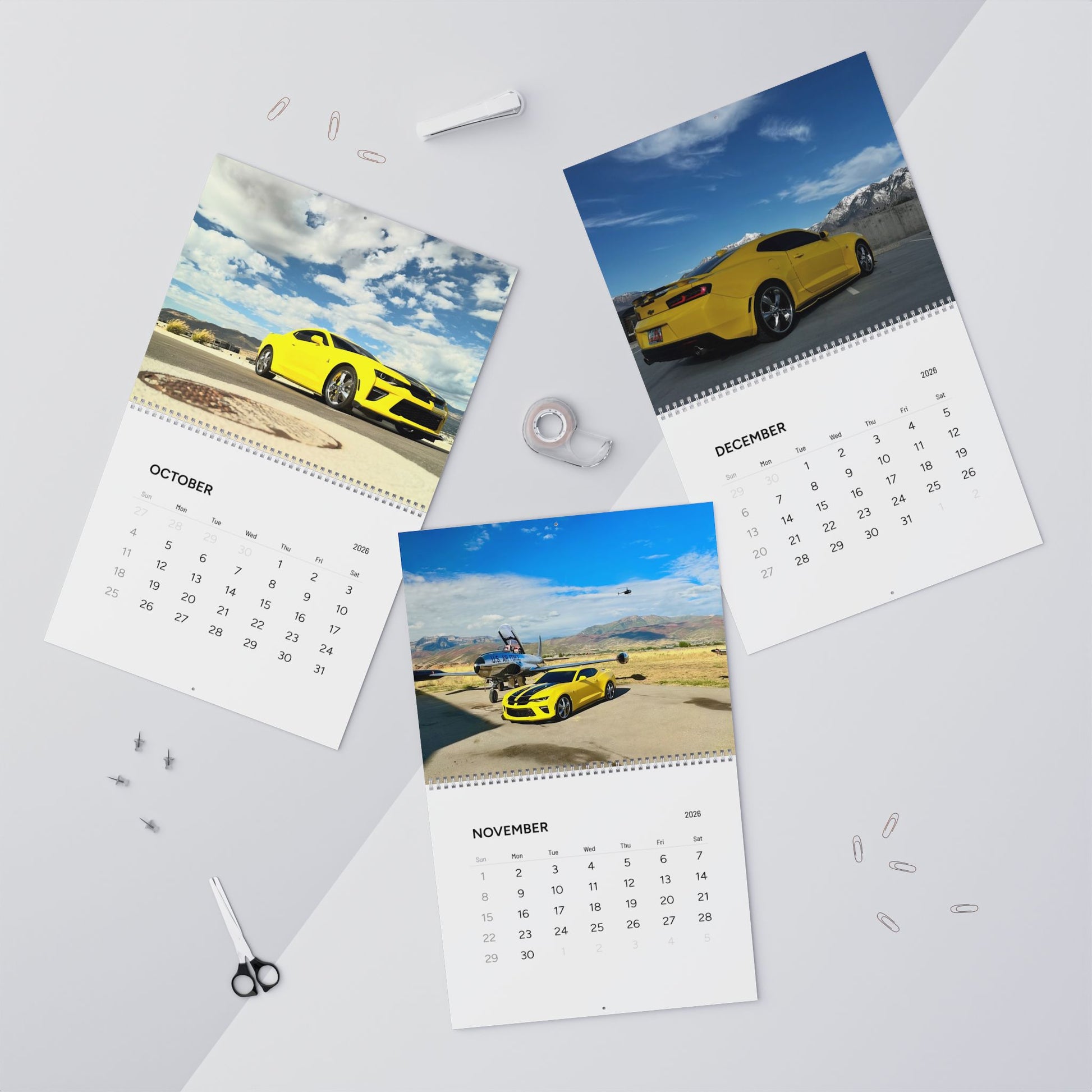 2026 Helios Wall Calendar — Monthly Scenic Helios Car Photos