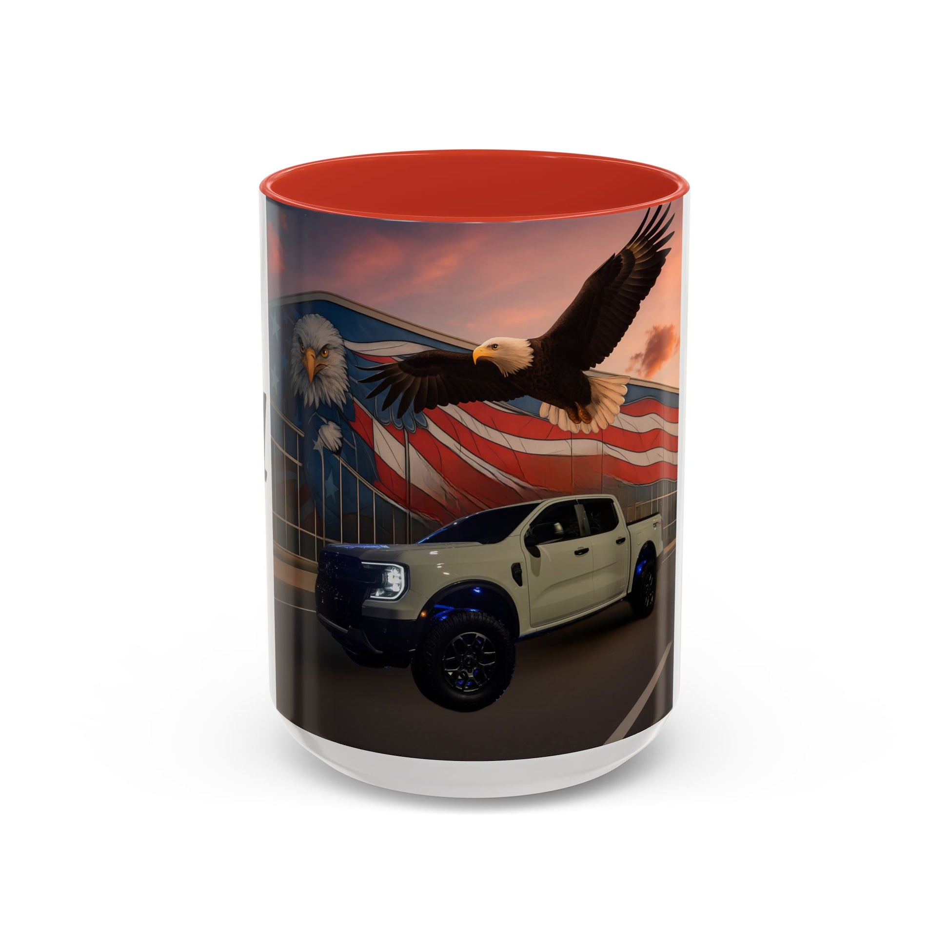Jays Patriotic Truck Coffee Mug – Eagle & American Flag Accent Mug