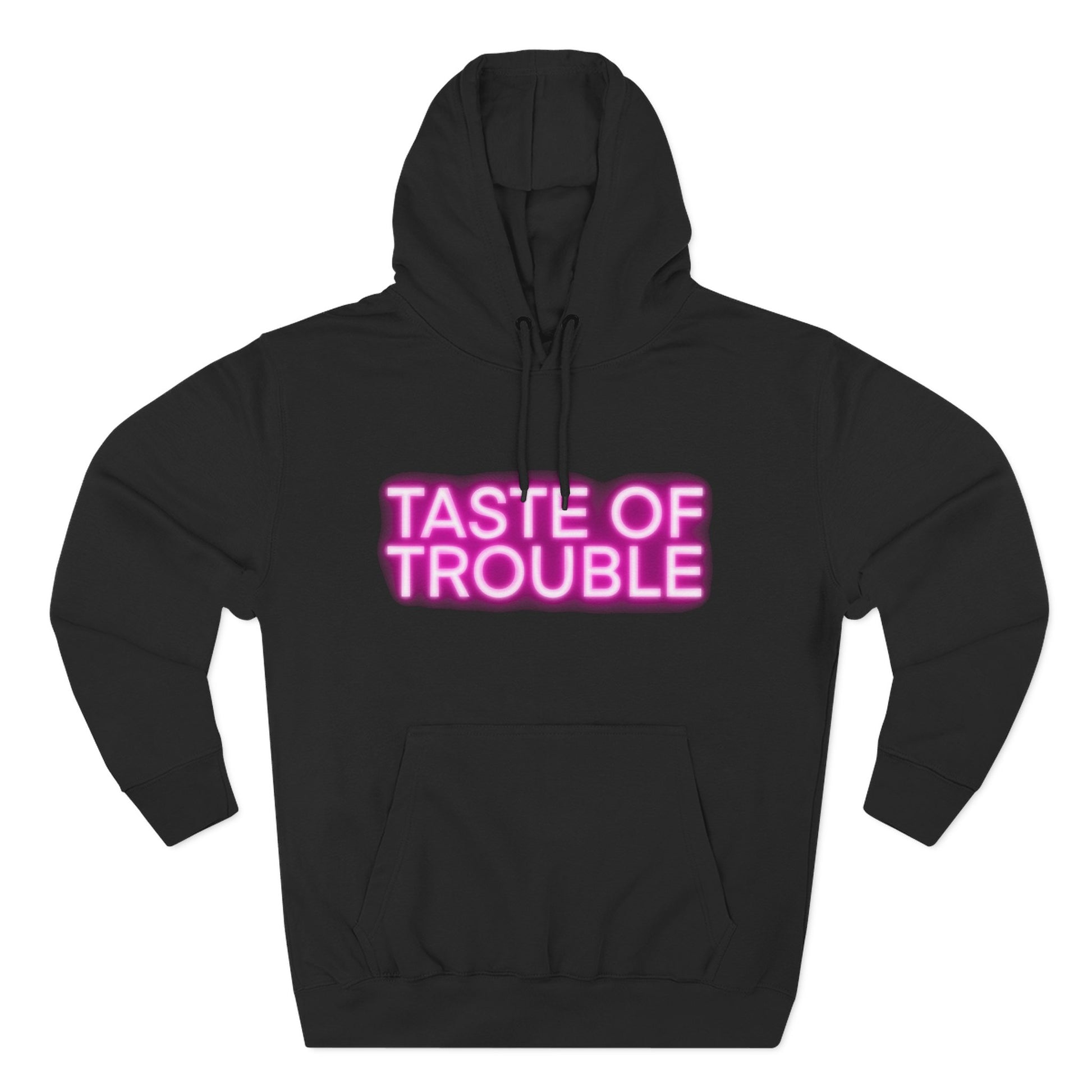 Taste of Trouble Hoodie - Trendy Three-Panel Fleece Pullover, Stylish Gift for Fashion Lovers, Cozy Casual Wear