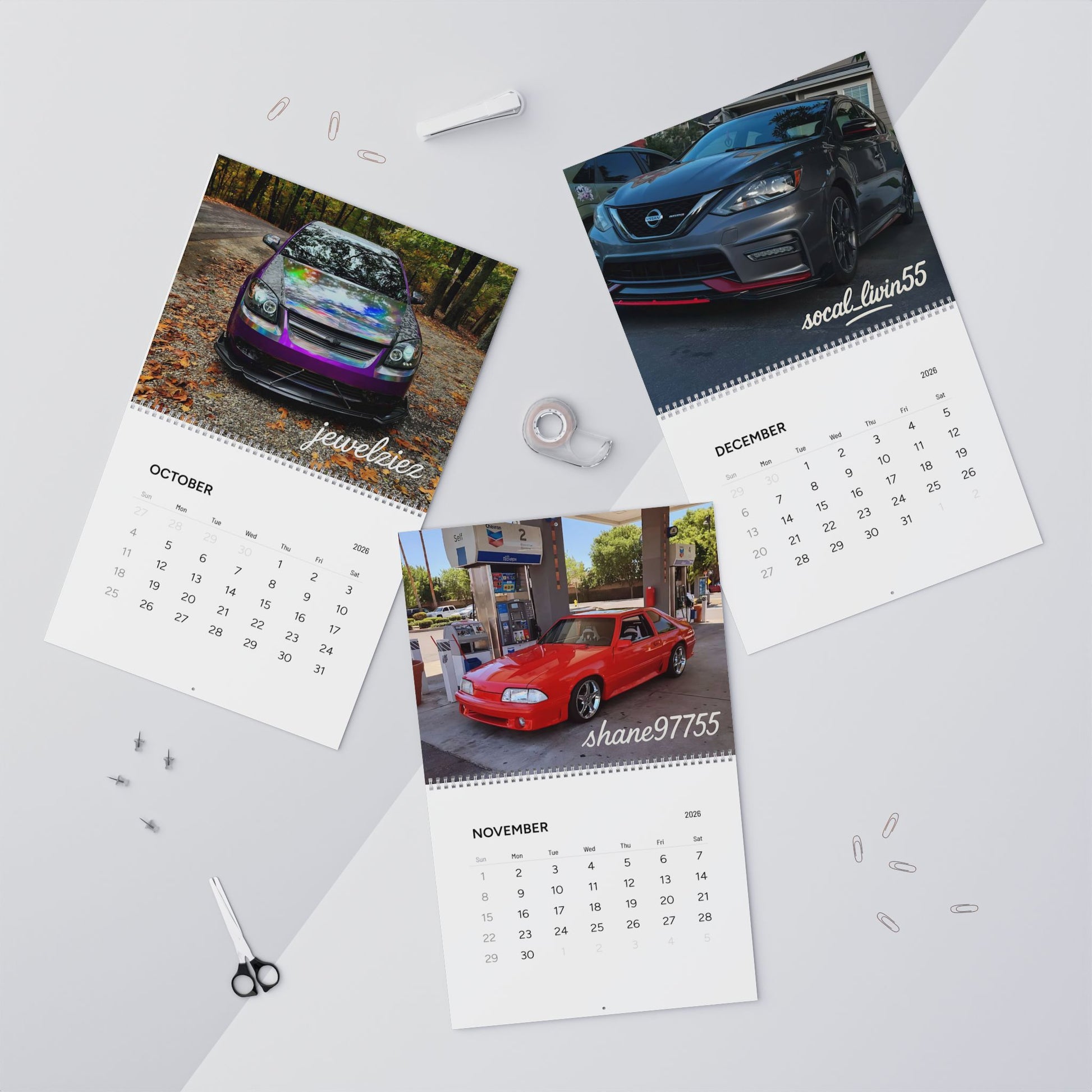 2026 Vampyro Street Royalty Edition THREE Wall Calendar — Monthly Classic Car Photos