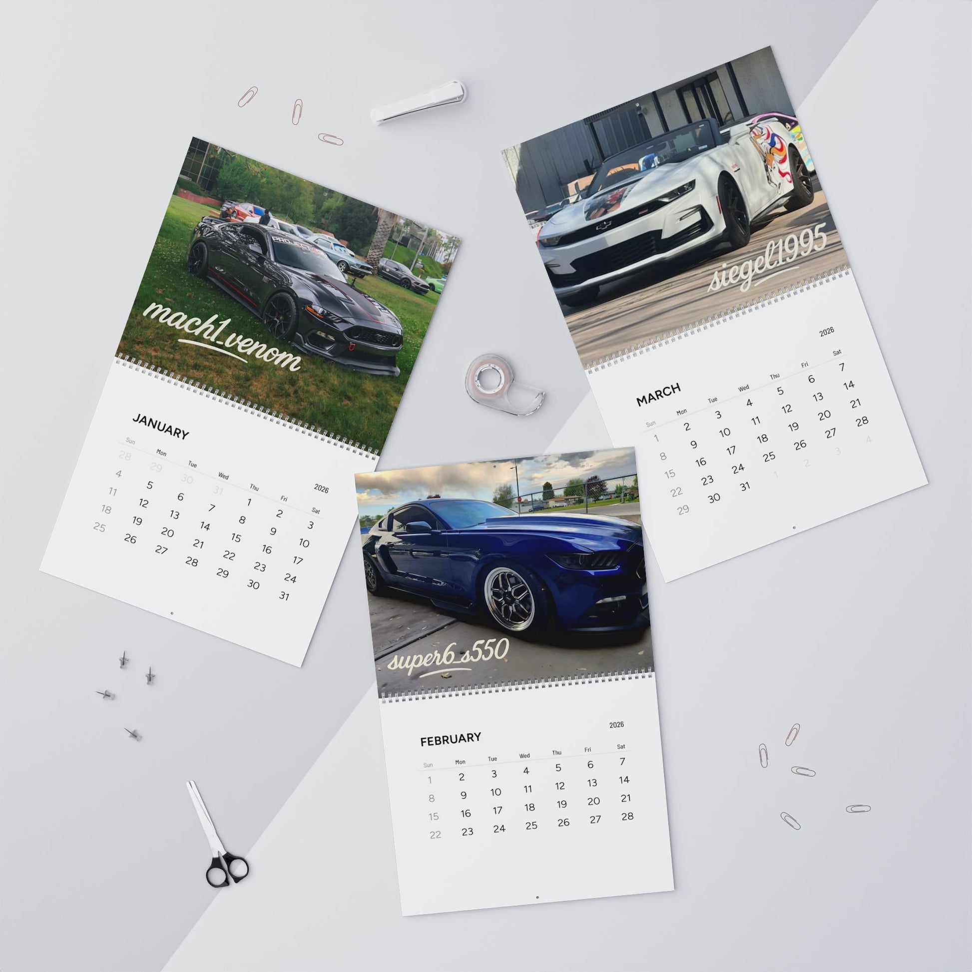 2026 Vampyro Street Royalty Edition THREE Wall Calendar — Monthly Classic Car Photos