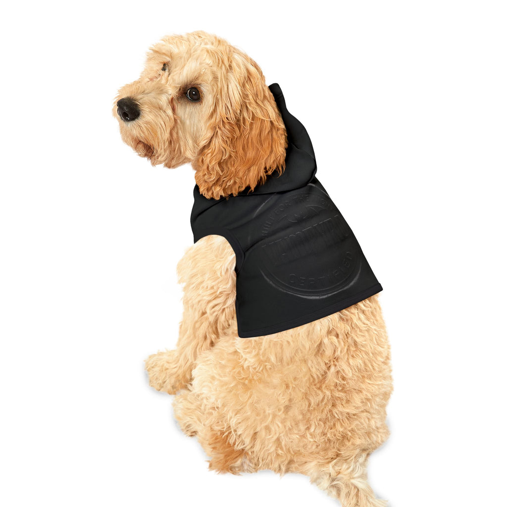 Vampyro Crimson Built for The Night Certified Black Pet Hoodie — Lightweight Hooded Dog & Cat Sweater
